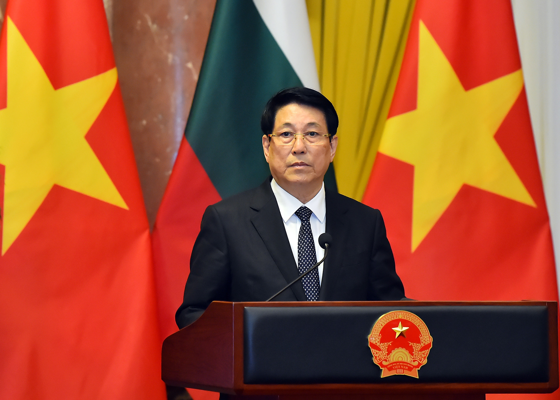 Chủ tịch nước Lương Cường phát biểu tại cuộc gặp gỡ các cơ quan thông tấn, báo chí.