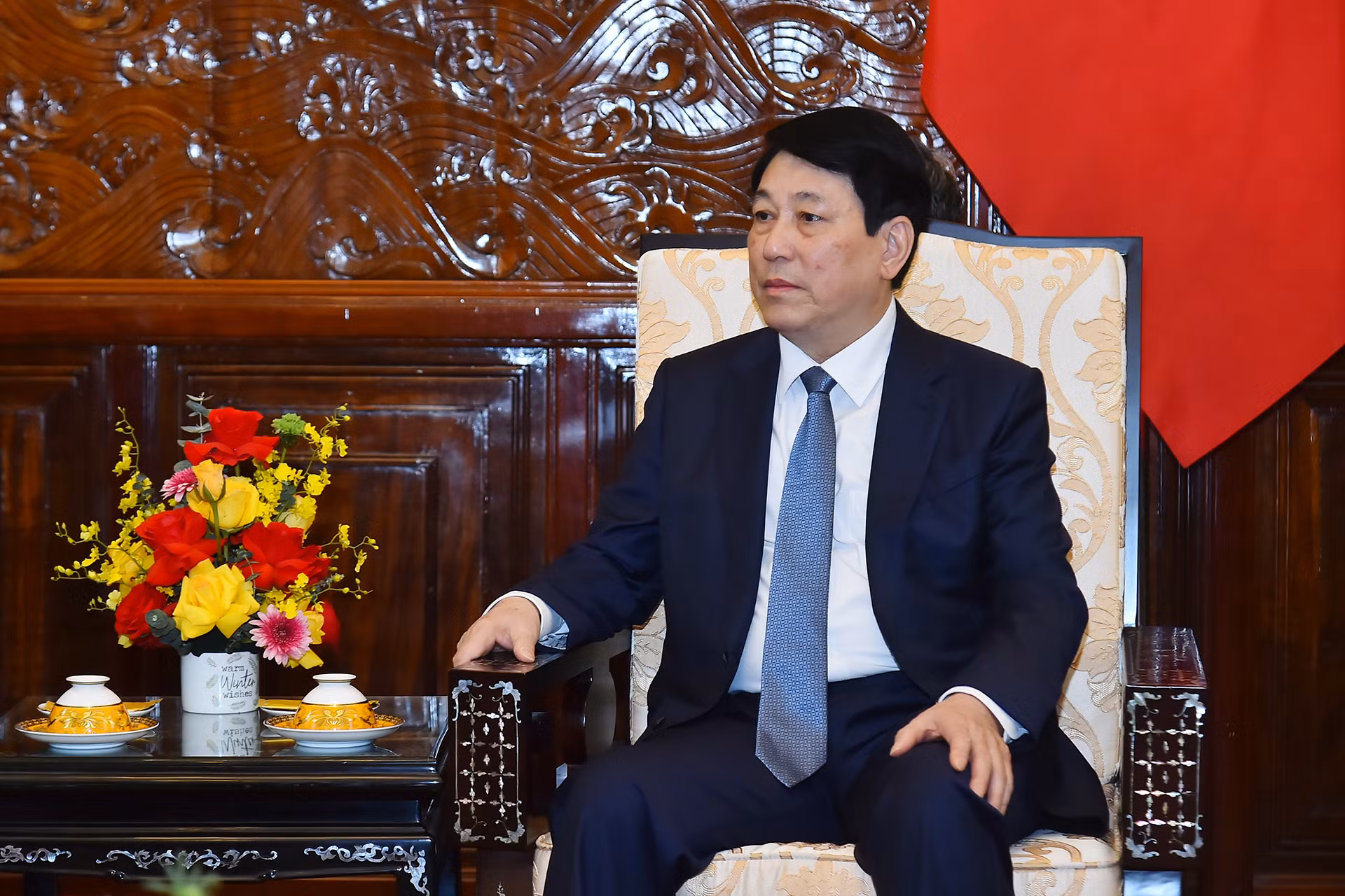 Chủ tịch nước Lương Cường phát biểu tại buổi tiếp.