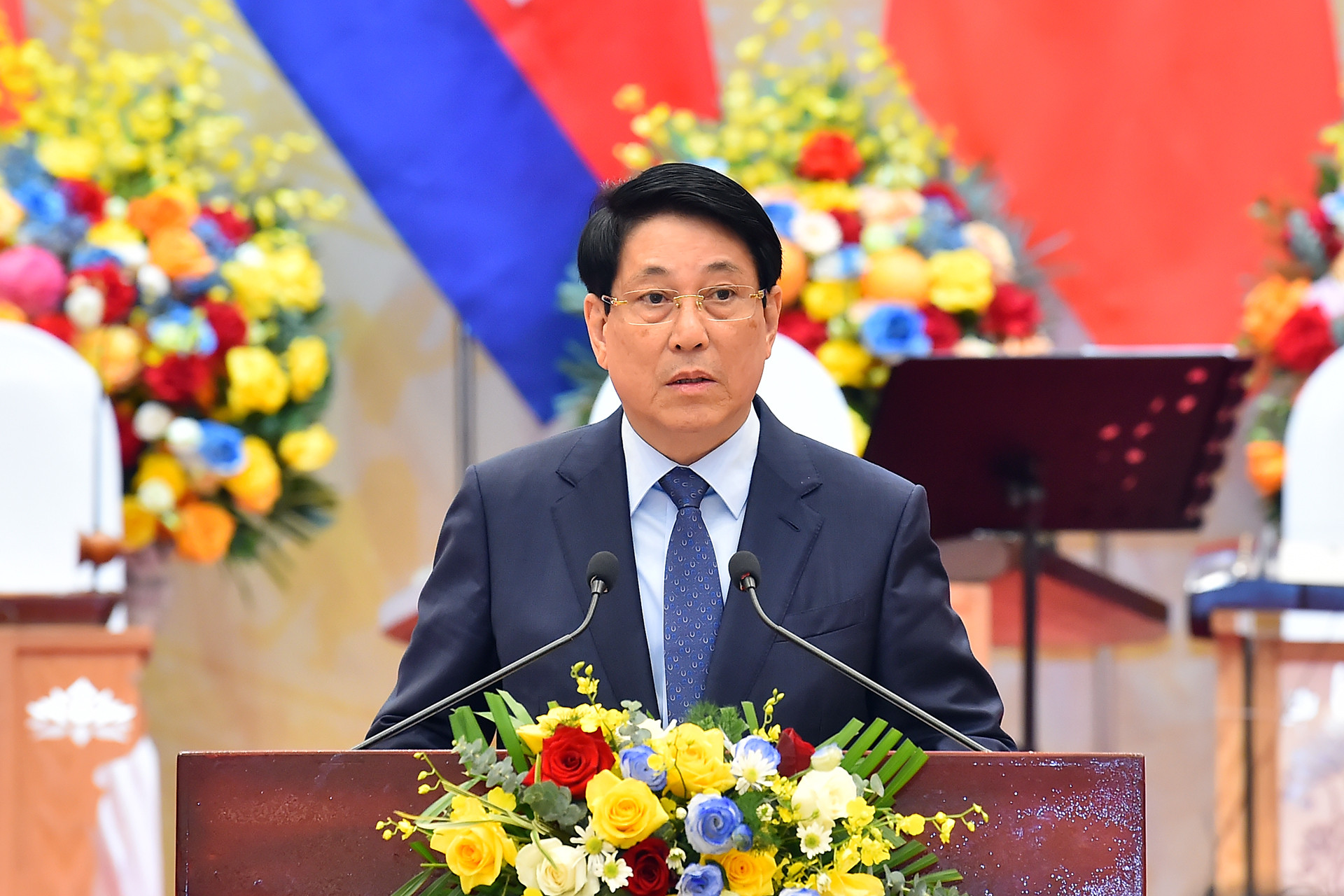 Chủ tịch nước Lương Cường phát biểu tại buổi chiêu đãi.