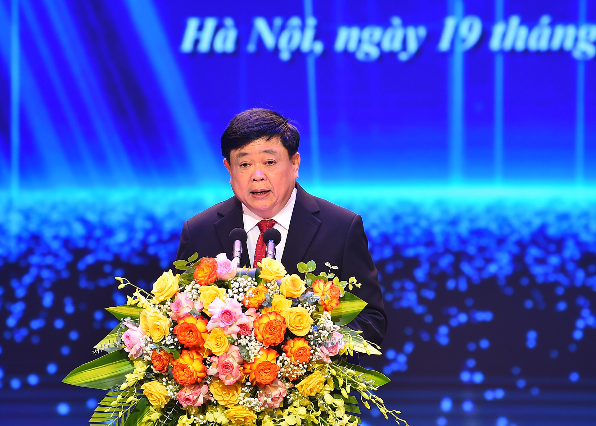 Chủ tịch Hội đồng Lý luận, phê bình văn học nghệ thuật Trung ương Nguyễn Thế Kỷ phát biểu.