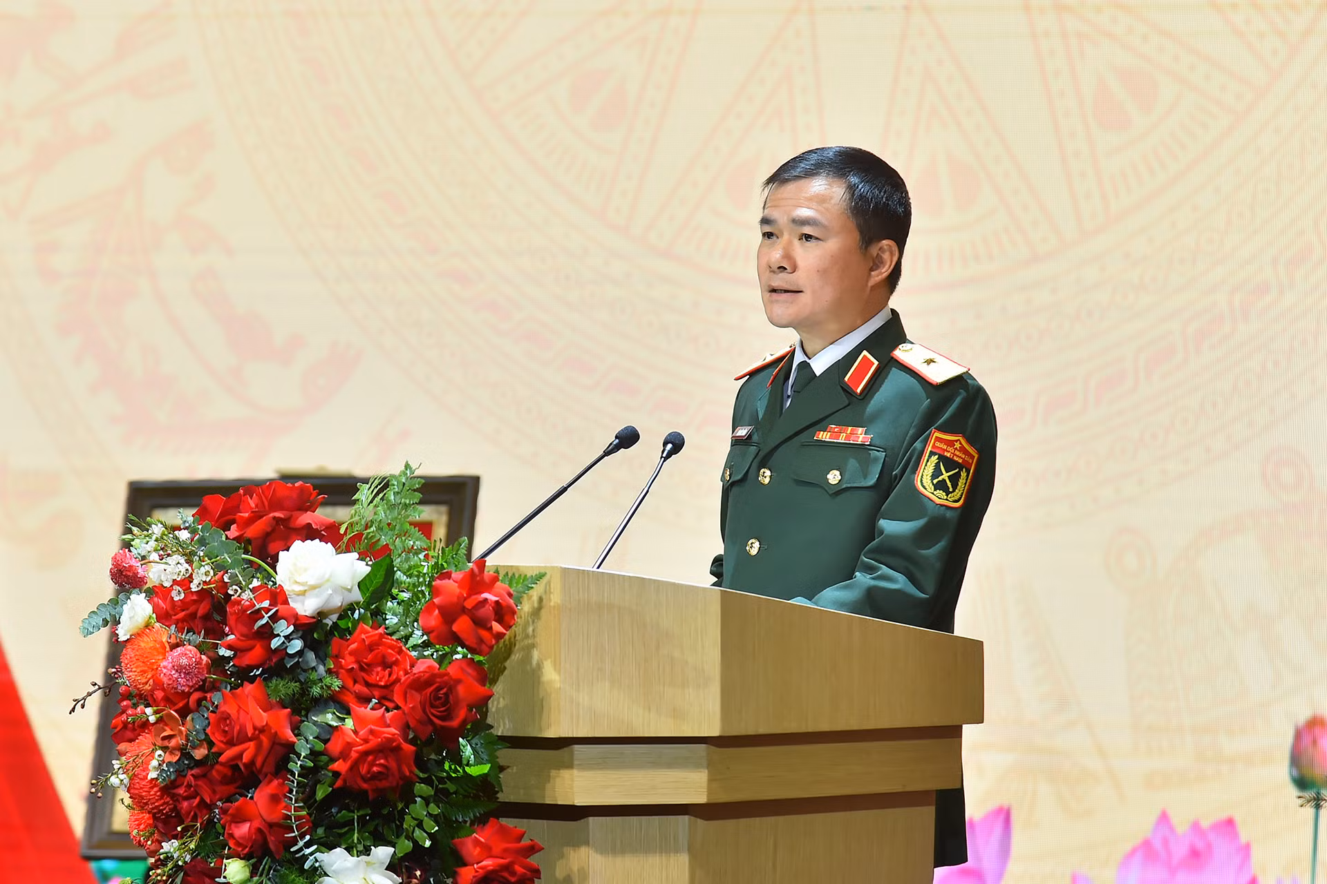 Thiếu tướng Tào Đức Thắng, Chủ tịch kiêm Tổng giám đốc Tập đoàn Viettel phát biểu tại buổi lễ.