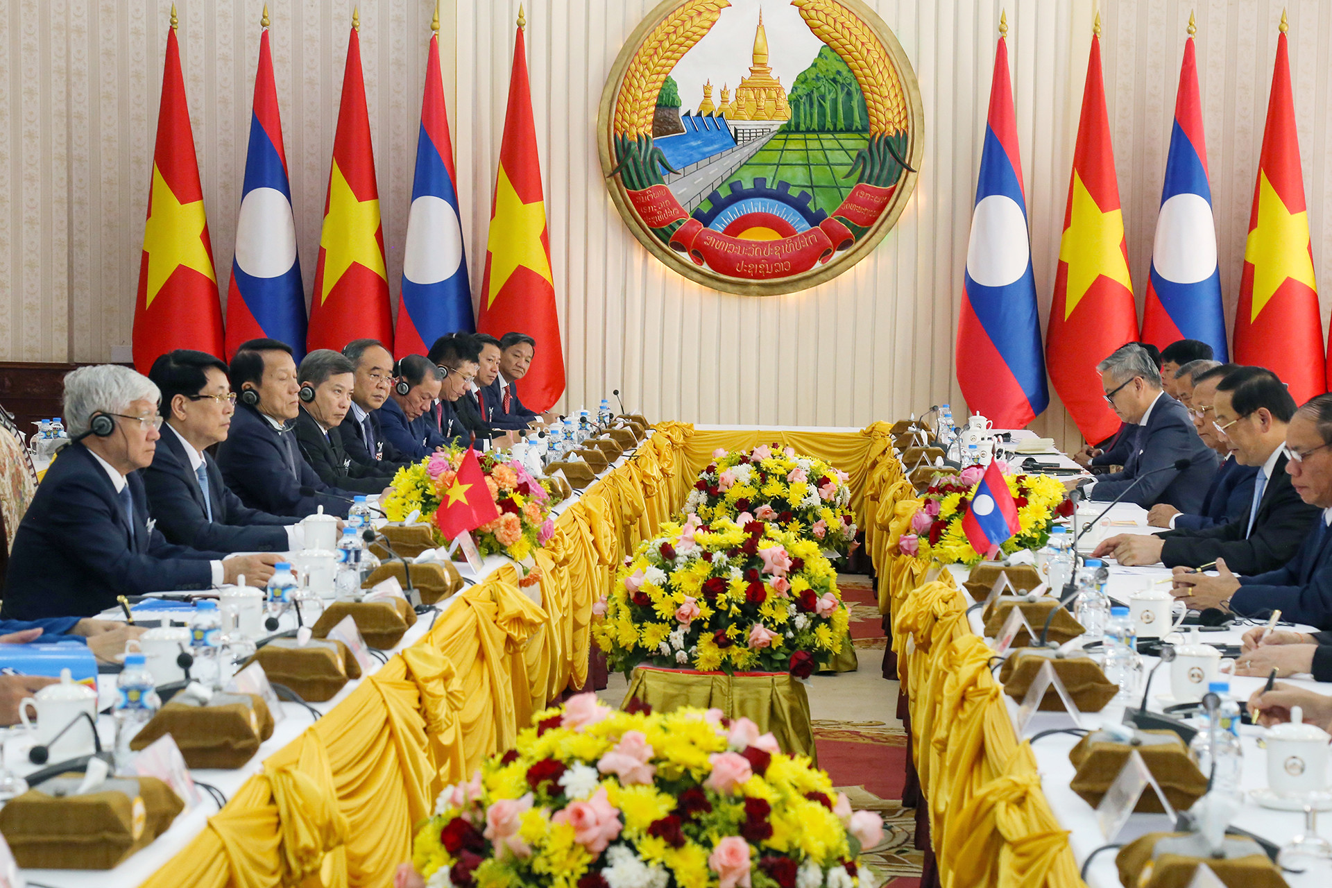 Quang cảnh buổi hội kiến tại Văn phòng Phủ Thủ tướng Chính phủ Lào.