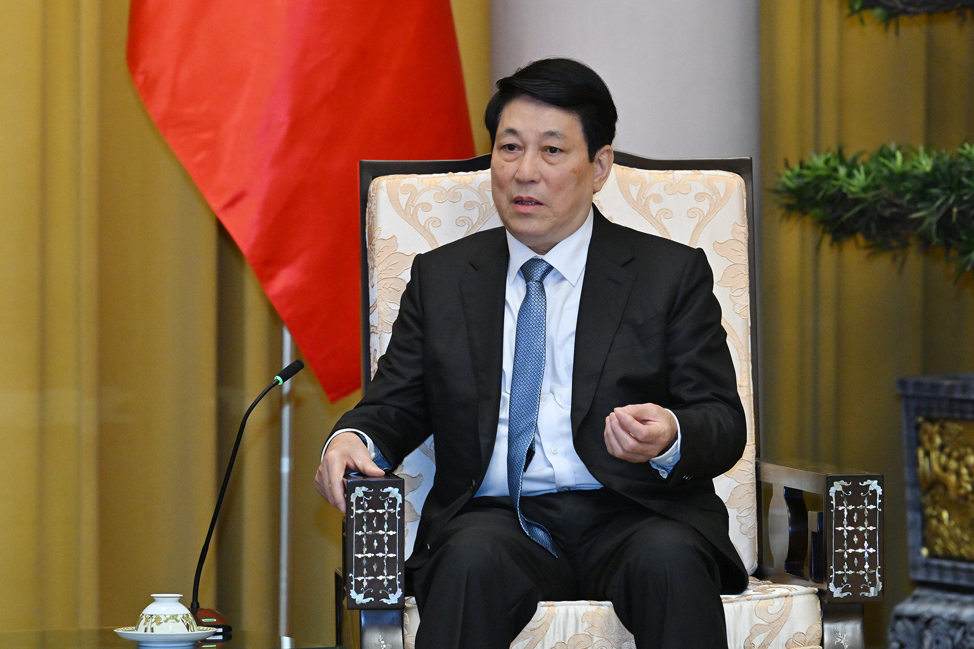 Chủ tịch nước Lương Cường phát biểu tại buổi tiếp.