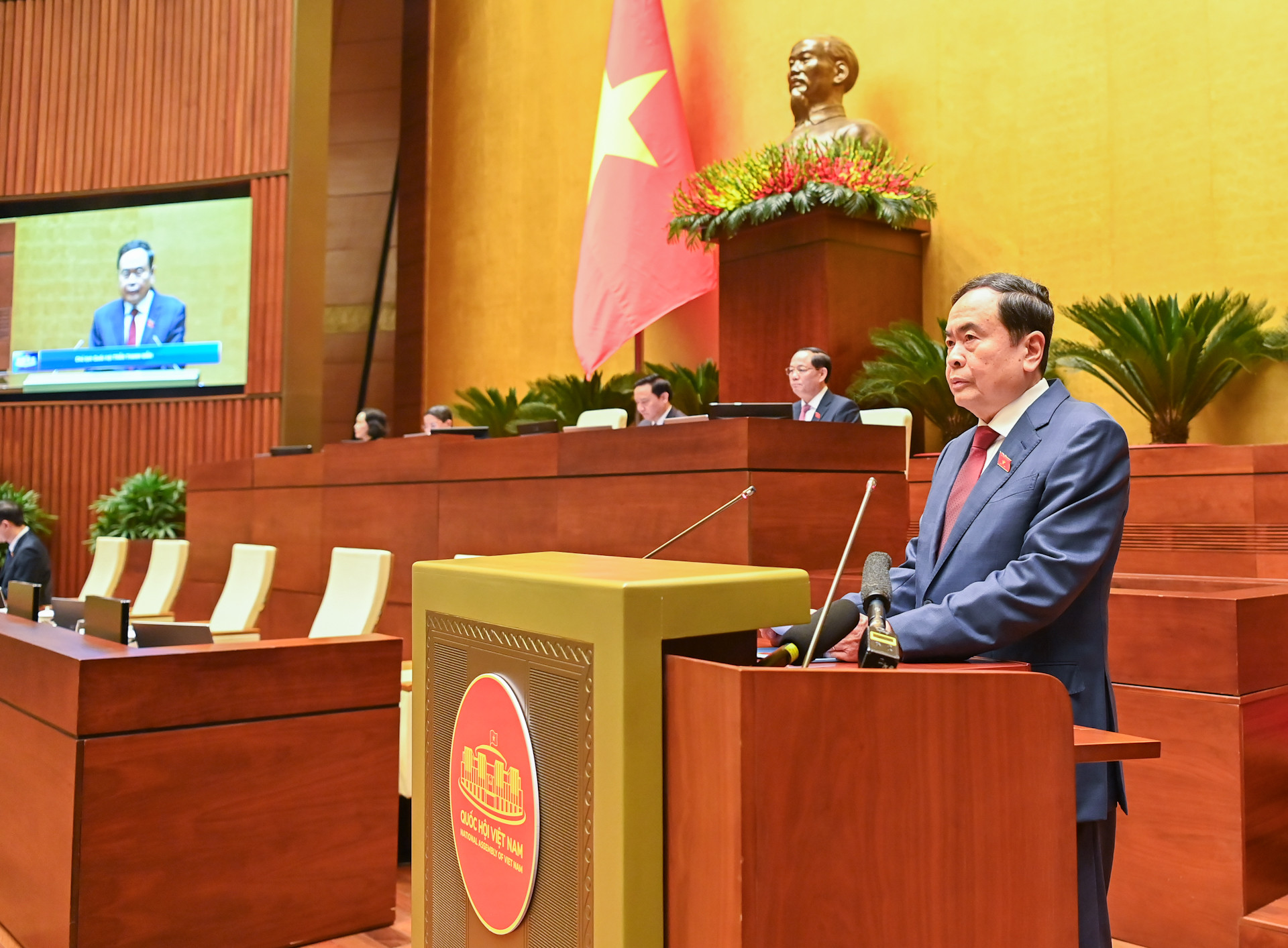 Chủ tịch Quốc hội Trần Thanh Mẫn phát biểu khai mạc Kỳ họp bất thường lần thứ 9, Quốc hội khóa XV.