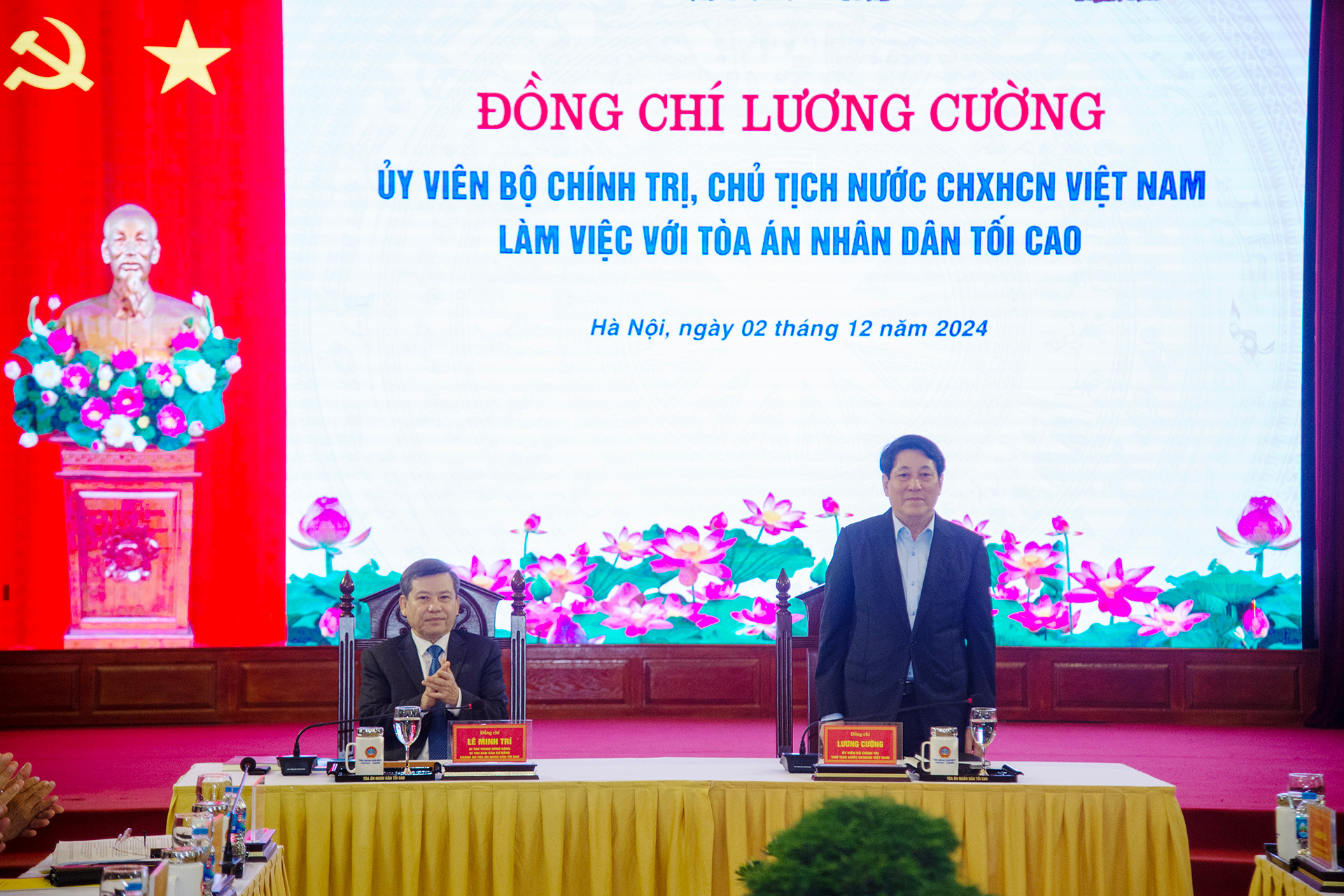 Chủ tịch nước Lương Cường tại buổi làm việc.