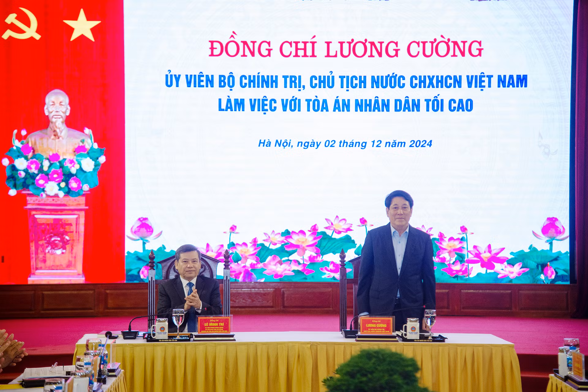 Chủ tịch nước Lương Cường tại buổi làm việc.