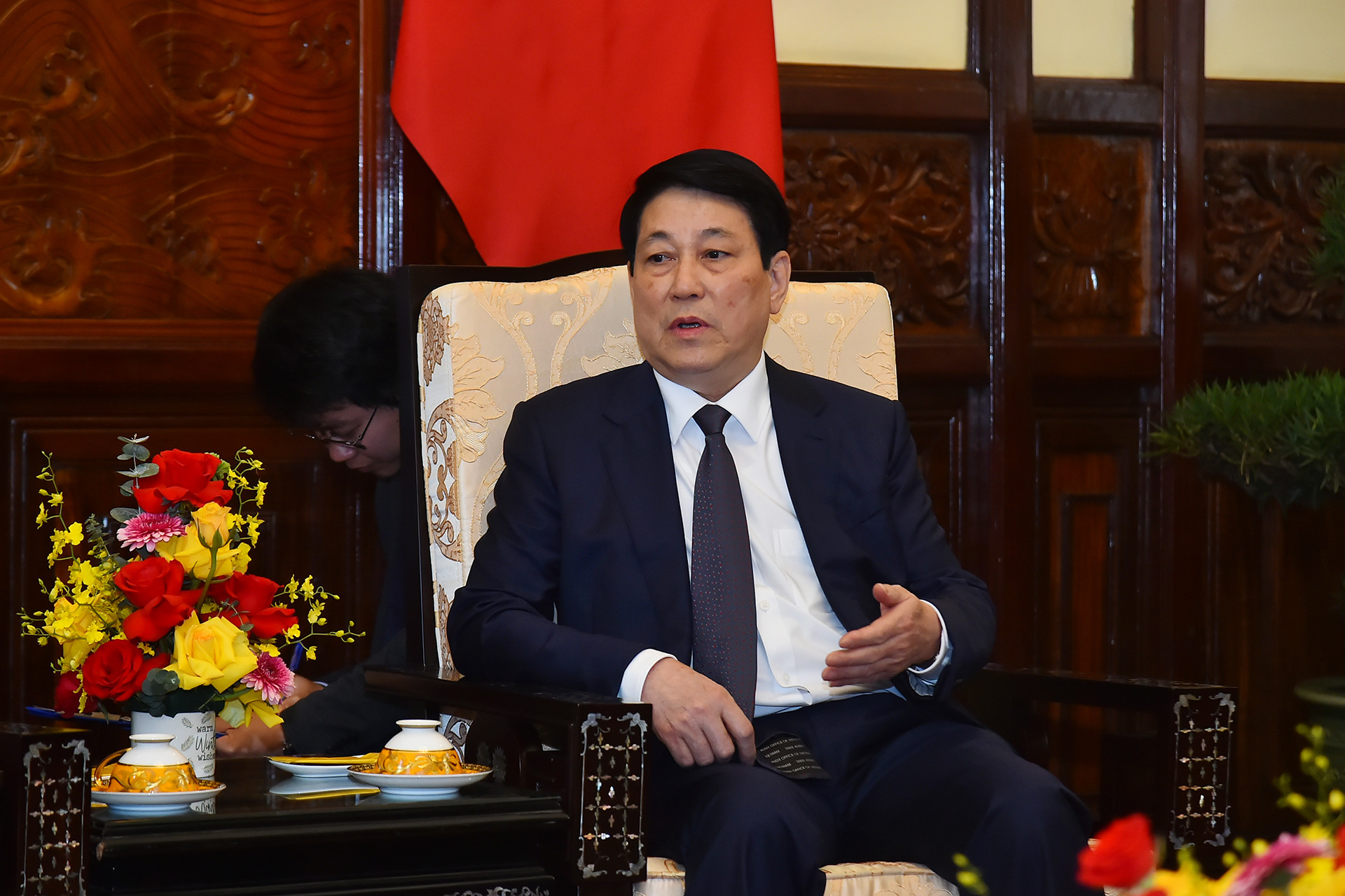 Chủ tịch nước Lương Cường phát biểu tại buổi tiếp. Chủ tịch nước Lương Cường phát biểu tại buổi tiếp.