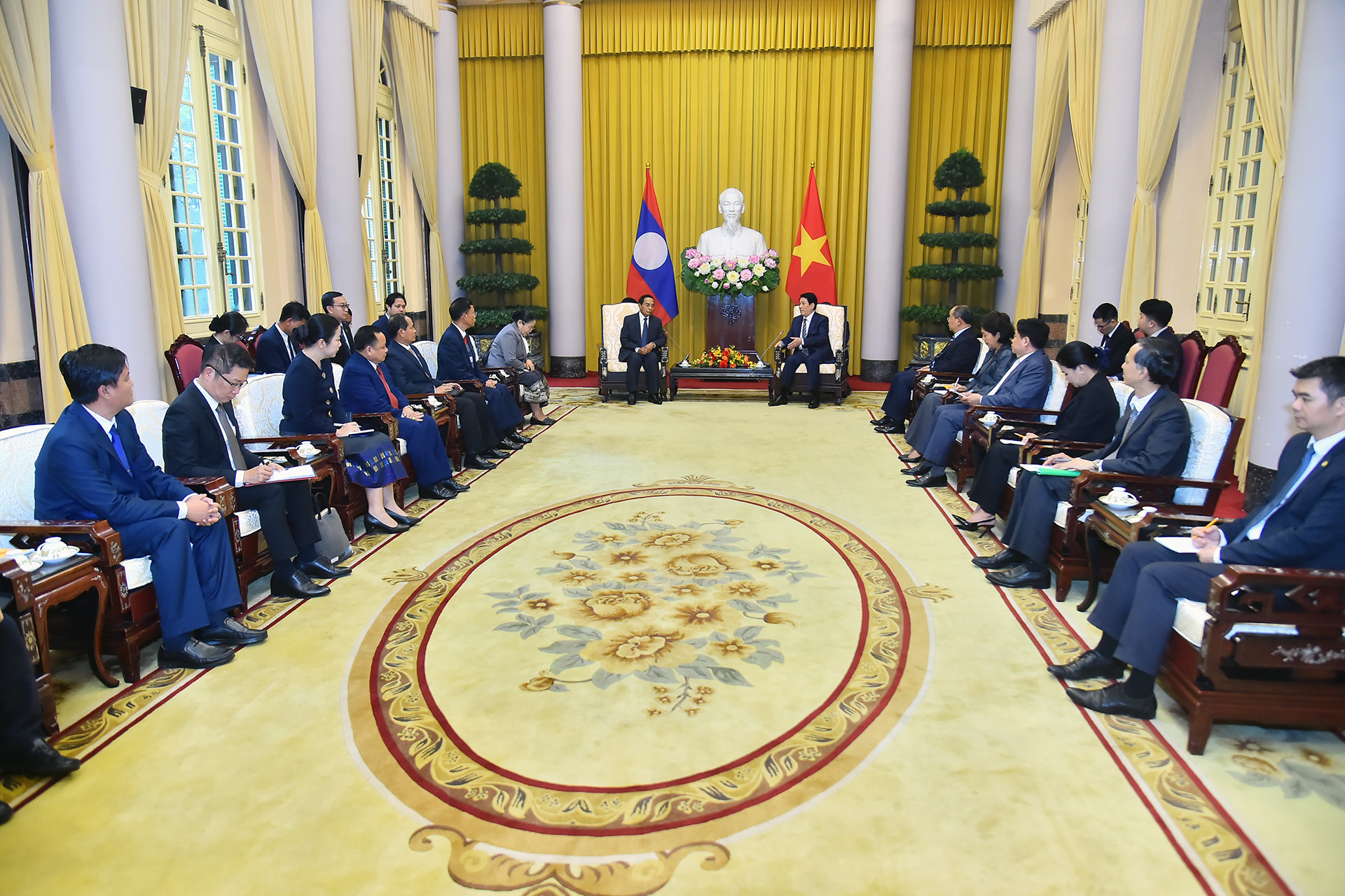 Quang cảnh buổi tiếp tại Phủ Chủ tịch.