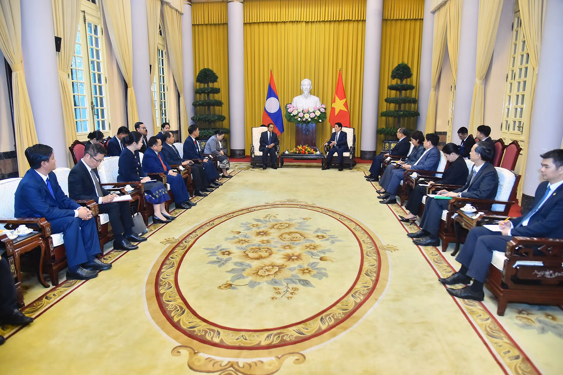 Quang cảnh buổi tiếp tại Phủ Chủ tịch.