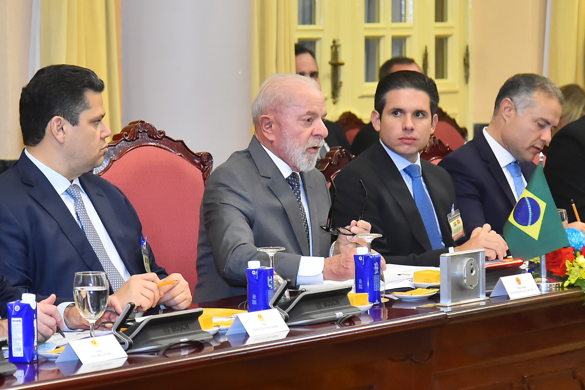 Tổng thống Brazil Luiz Inácio Lula da Silva phát biểu tại hội đàm. Tổng thống Brazil Luiz Inácio Lula da Silva phát biểu tại hội đàm.