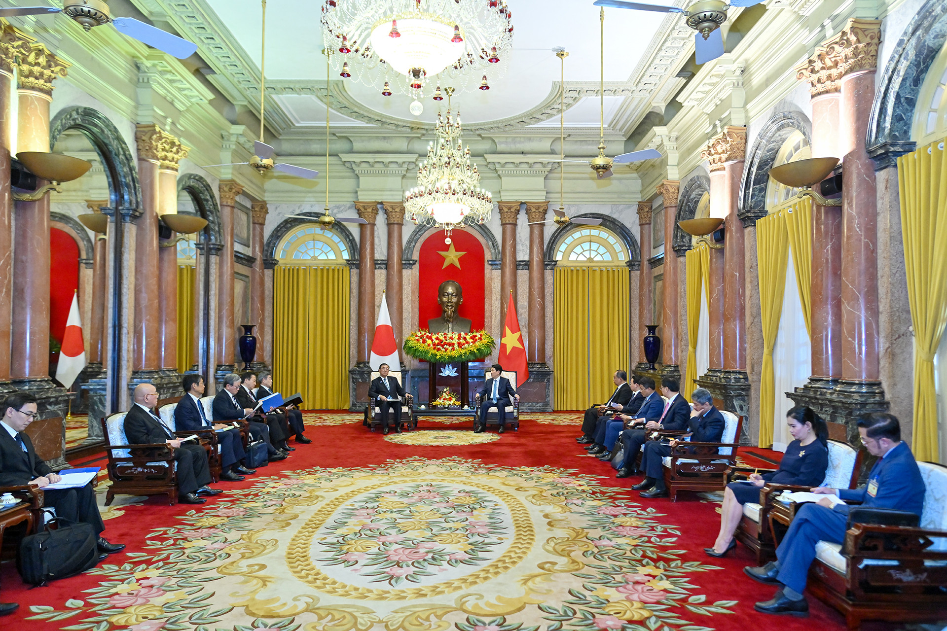 Quang cảnh buổi tiếp tại Phủ Chủ tịch.