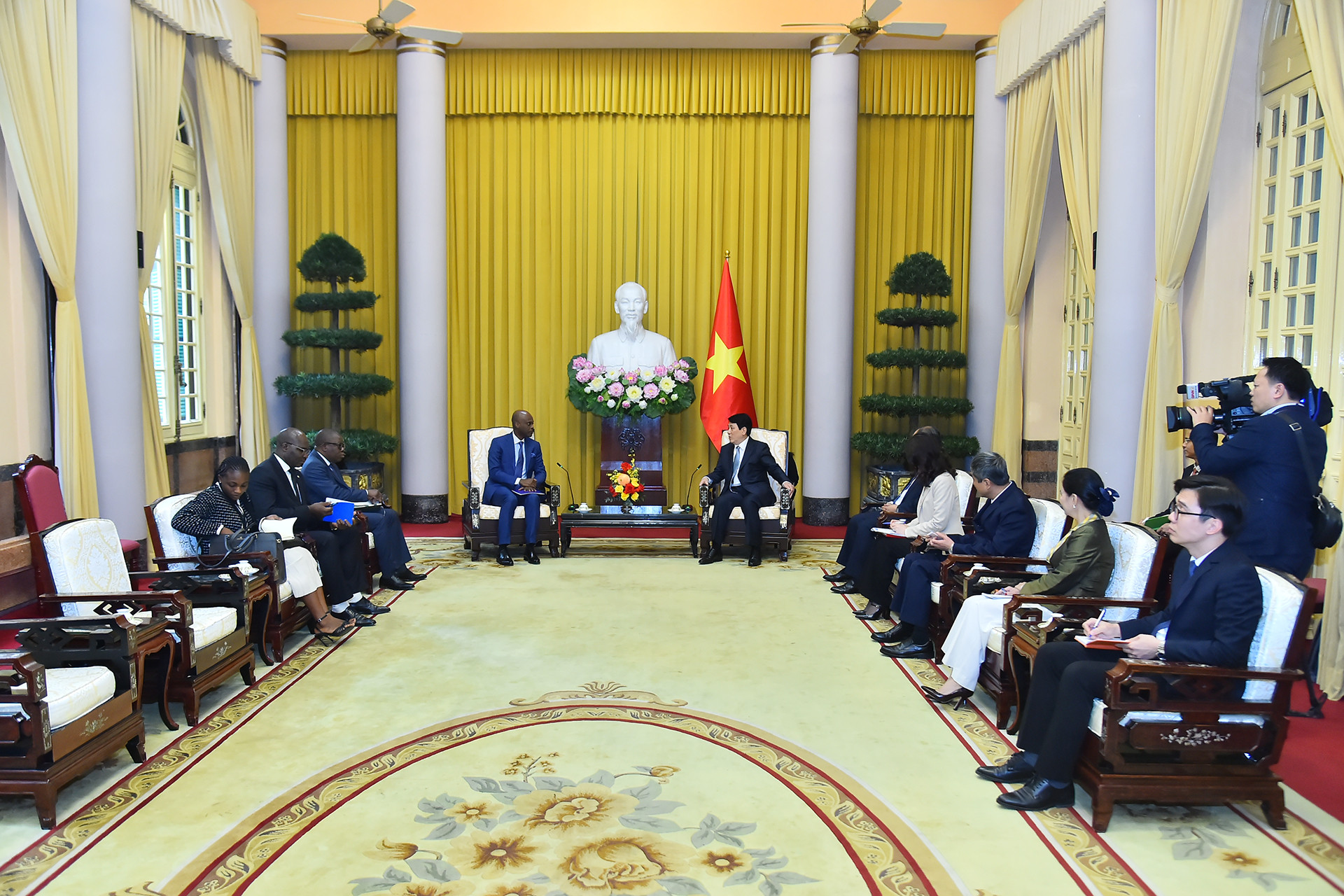 Quang cảnh buổi tiếp tại Phủ Chủ tịch.