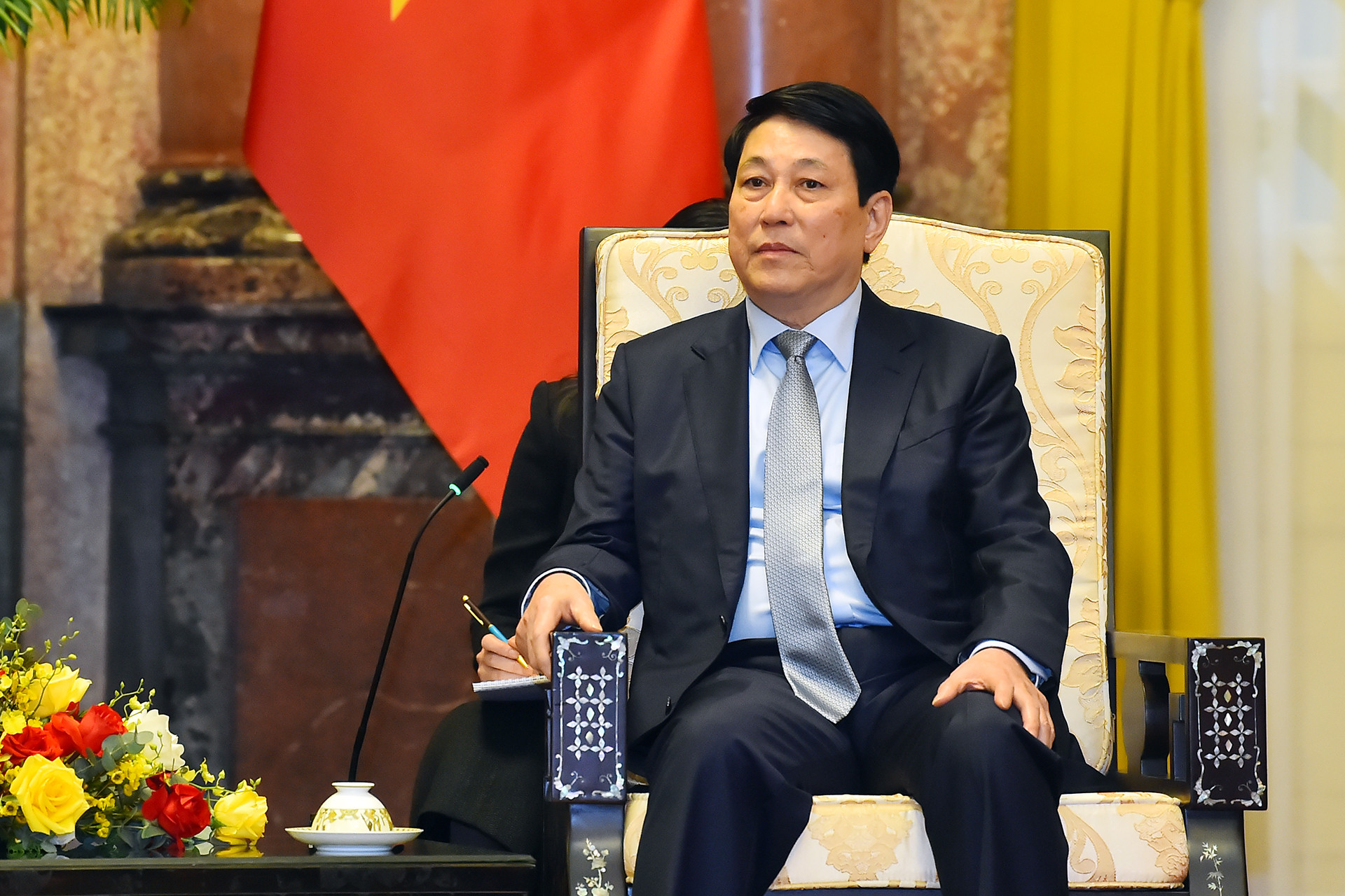 Chủ tịch nước Lương Cường phát biểu tại buổi tiếp.