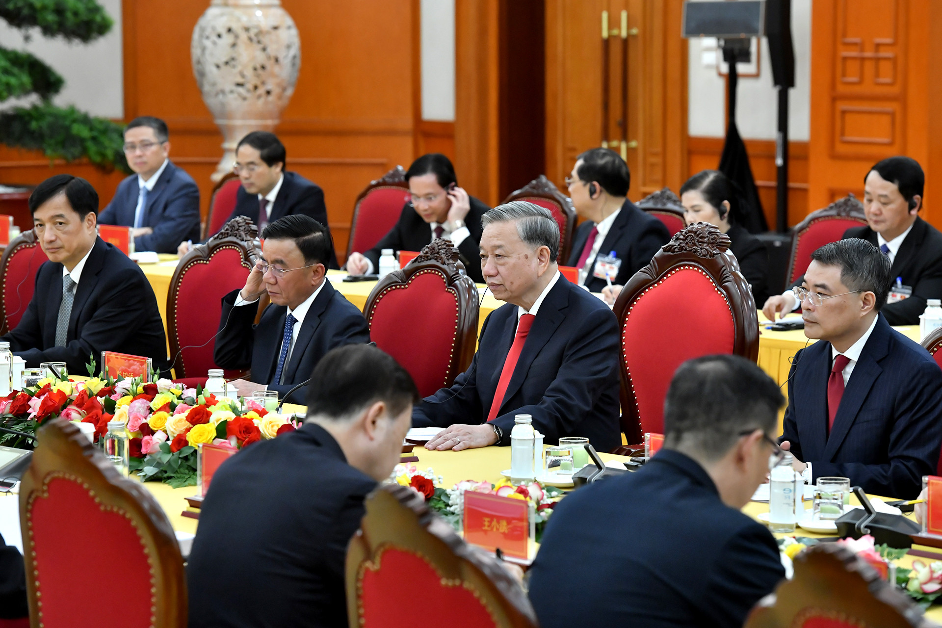 Tổng Bí thư Tô Lâm phát biểu tại hội đàm.