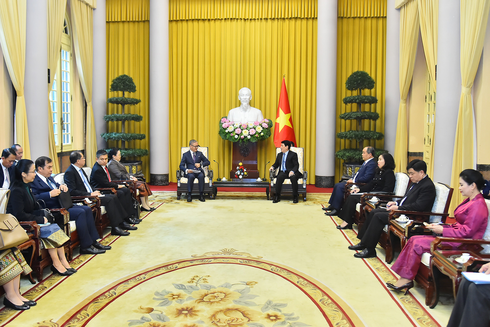 Quang cảnh buổi tiếp tại Phủ Chủ tịch.