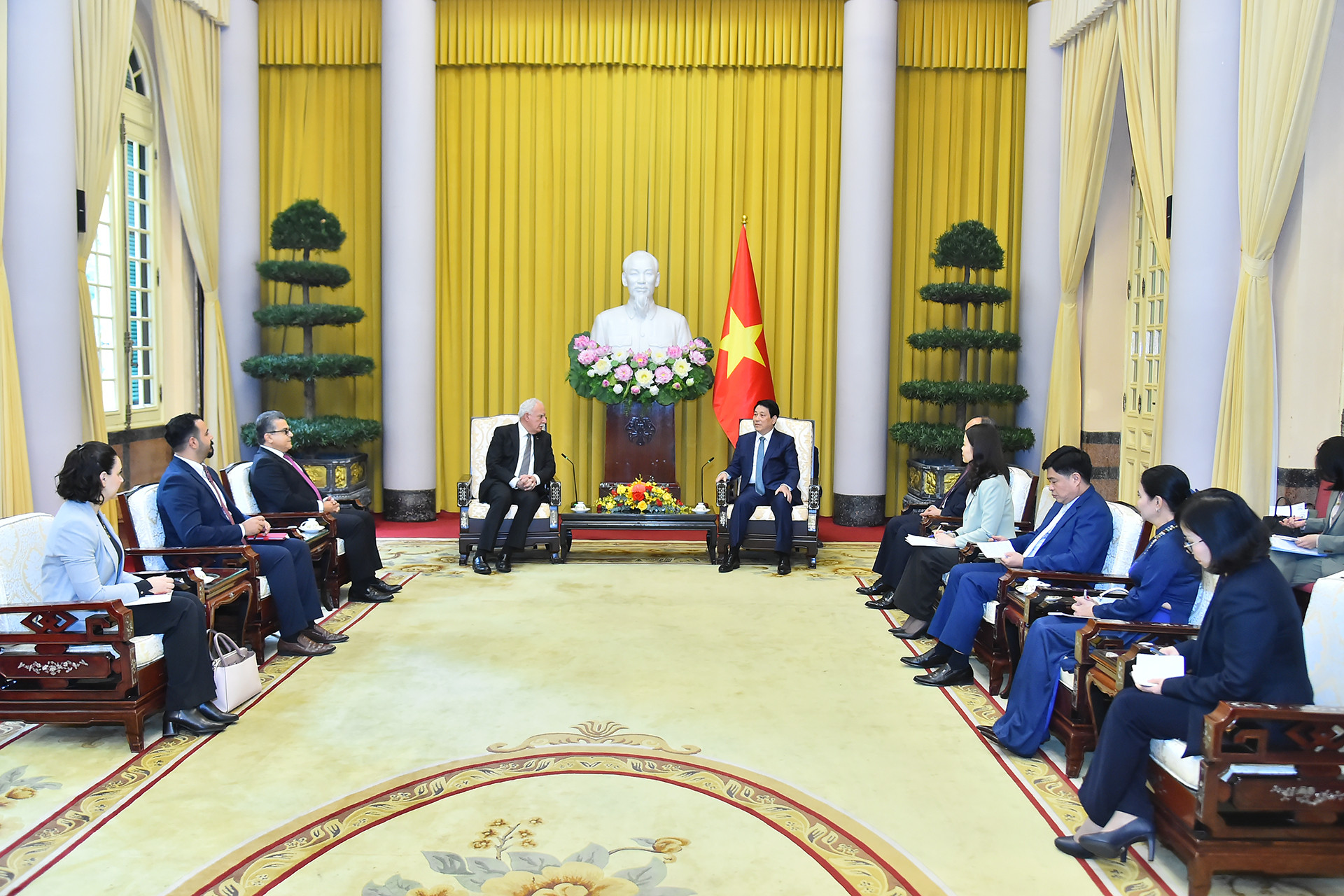 Quang cảnh buổi tiếp tại Phủ Chủ tịch.