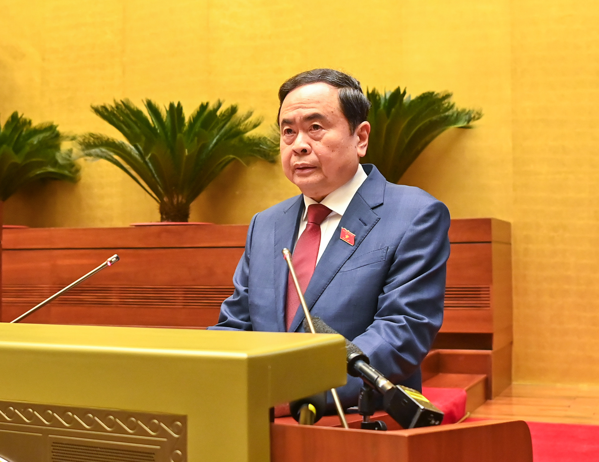 Phát biểu khai mạc, Chủ tịch Quốc hội Trần Thanh Mẫn nhấn mạnh, Kỳ họp bất thường lần này có ý nghĩa rất quan trọng, khẩn trương xem xét, quyết định nhiều vấn đề cấp bách phục vụ cuộc cách mạng sắp xếp, tinh gọn tổ chức bộ máy, đáp ứng yêu cầu rất cao của đất nước trong kỷ nguyên mới, đồng thời tạo tiền đề về công tác tổ chức, cán bộ tại Đại hội lần thứ XIV của Đảng; bầu cử đại biểu Quốc hội khóa XVI và Hội đồng nhân dân các cấp nhiệm kỳ 2026-2031.