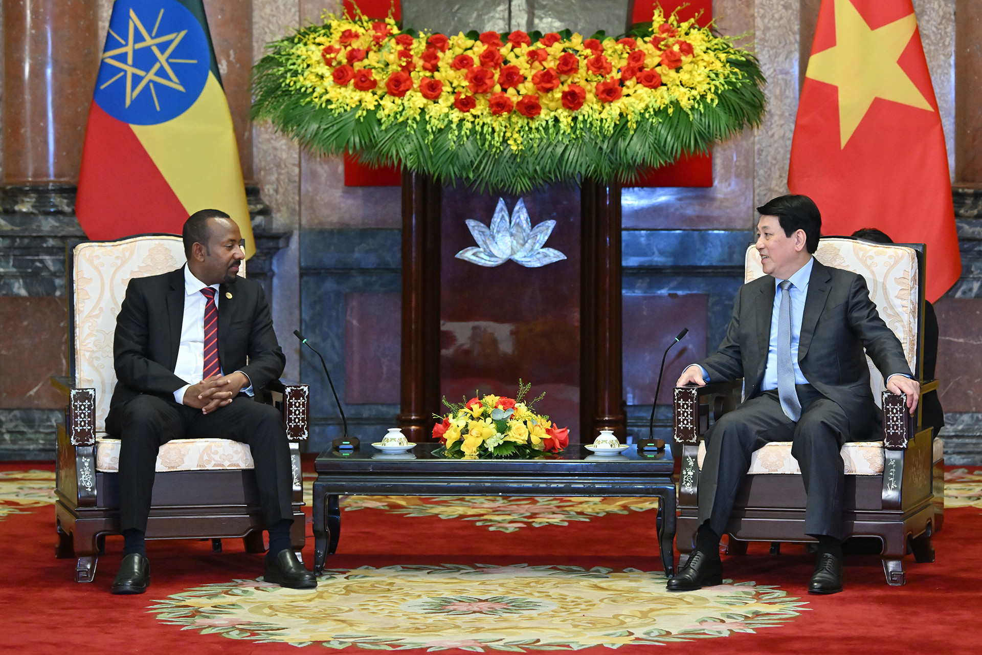 Chủ tịch nước Lương Cường tiếp Thủ tướng Ethiopia Abiy Ahmed Ali.