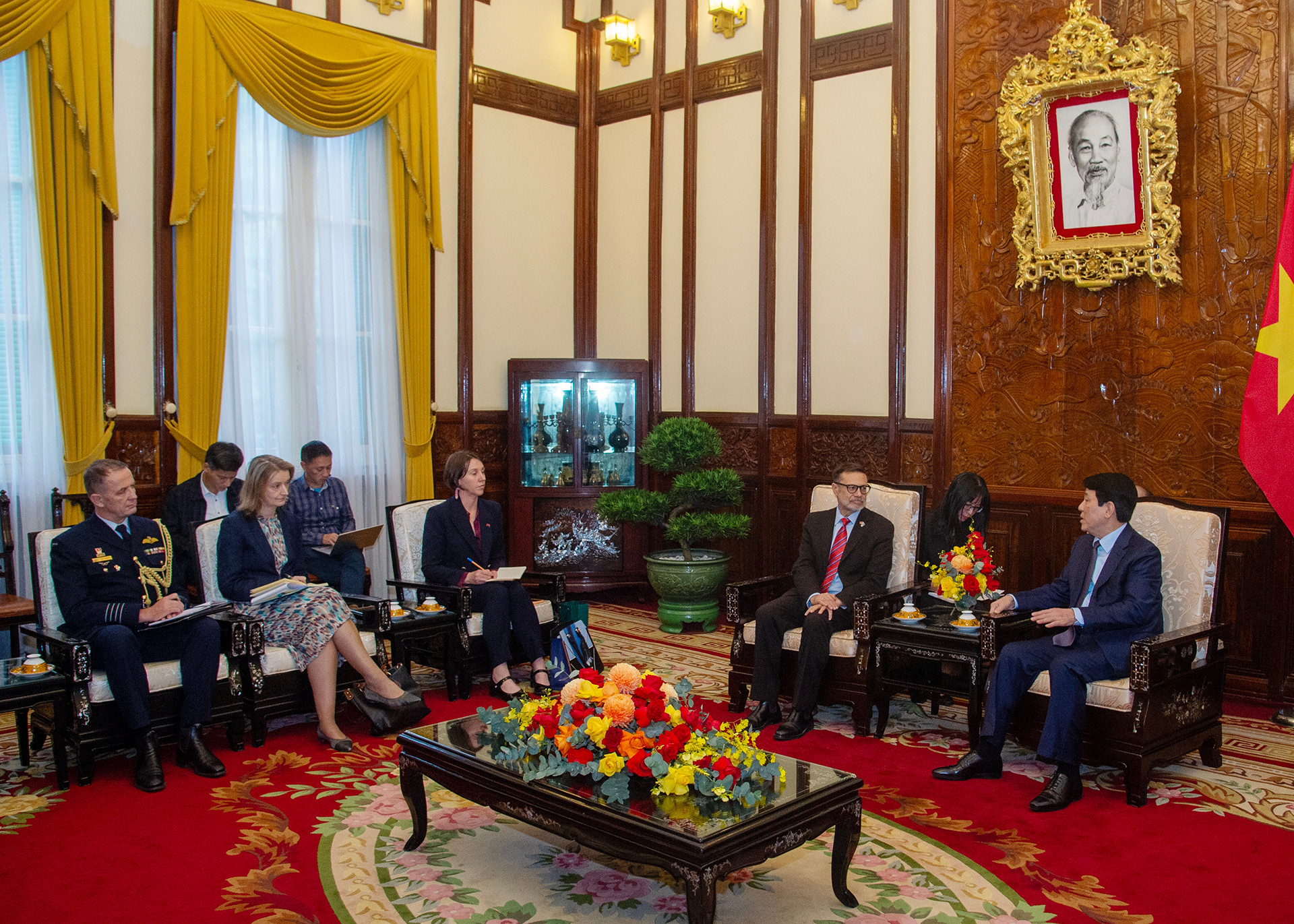 Quang cảnh buổi tiếp tại Phủ Chủ tịch.