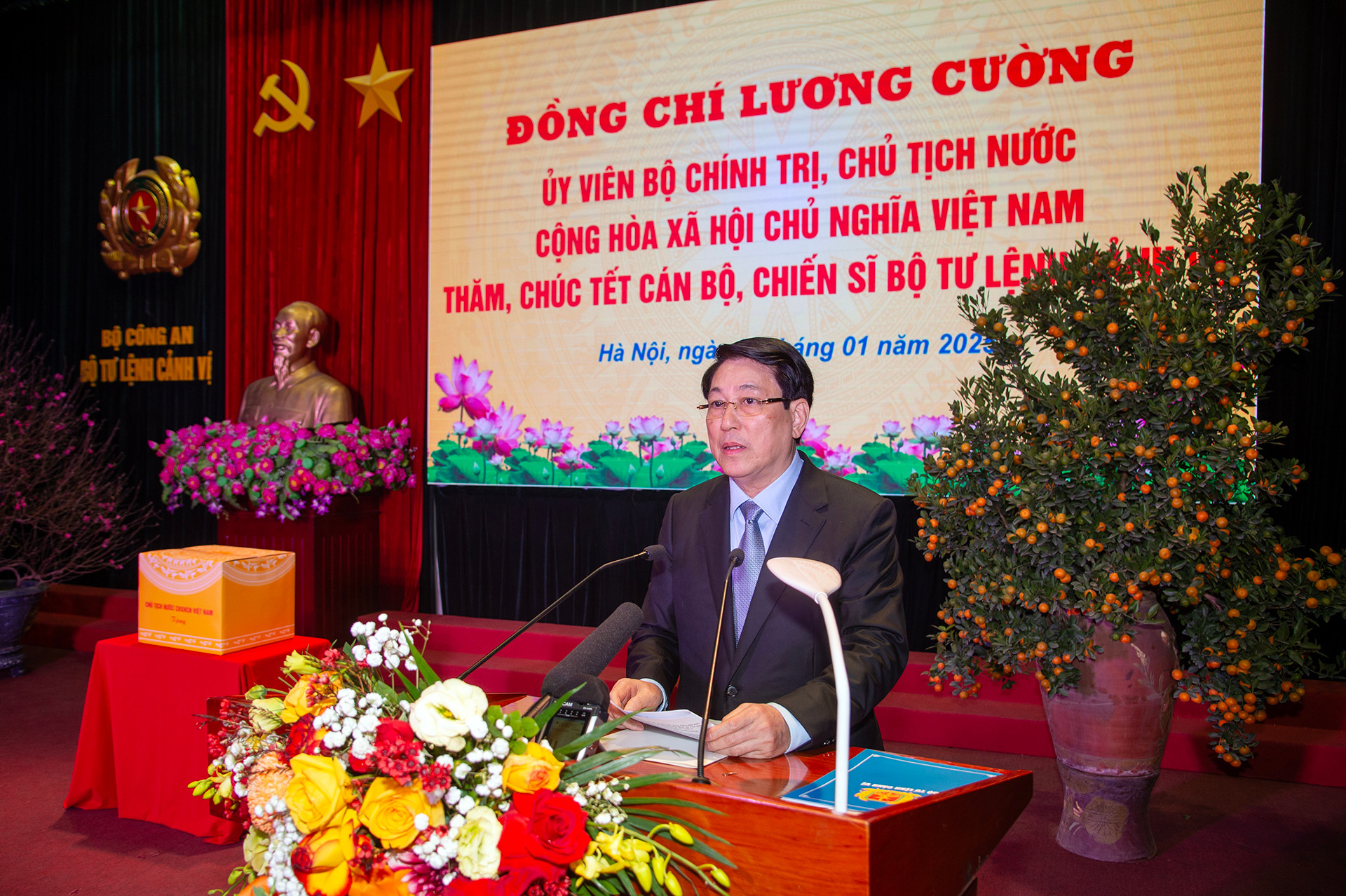 Chủ tịch nước Lương Cường phát biểu tại buổi lễ.