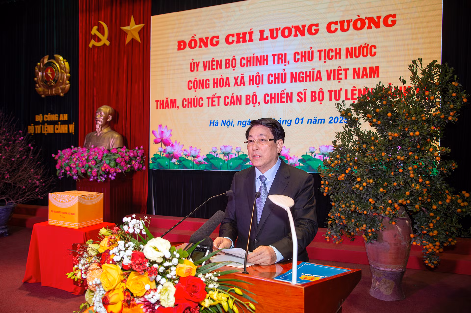 Chủ tịch nước Lương Cường phát biểu tại buổi lễ.