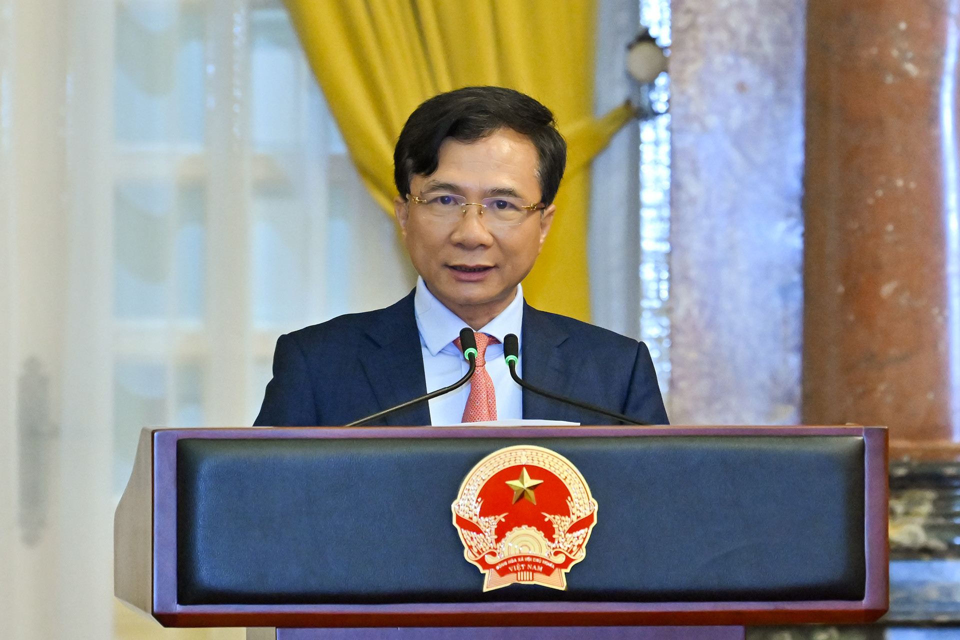 Phó Chủ nhiệm Văn phòng Chủ tịch nước Nguyễn Hoàng Anh phát biểu tại buổi lễ.