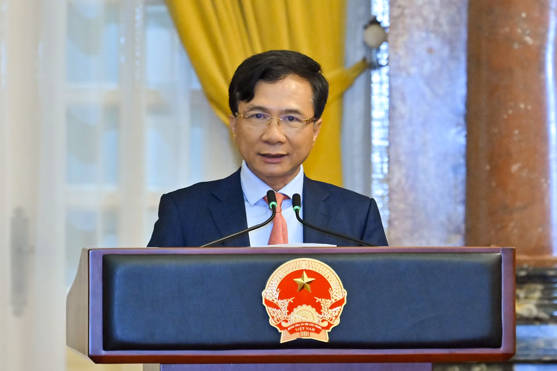 Phó Chủ nhiệm Văn phòng Chủ tịch nước Nguyễn Hoàng Anh phát biểu tại buổi lễ.