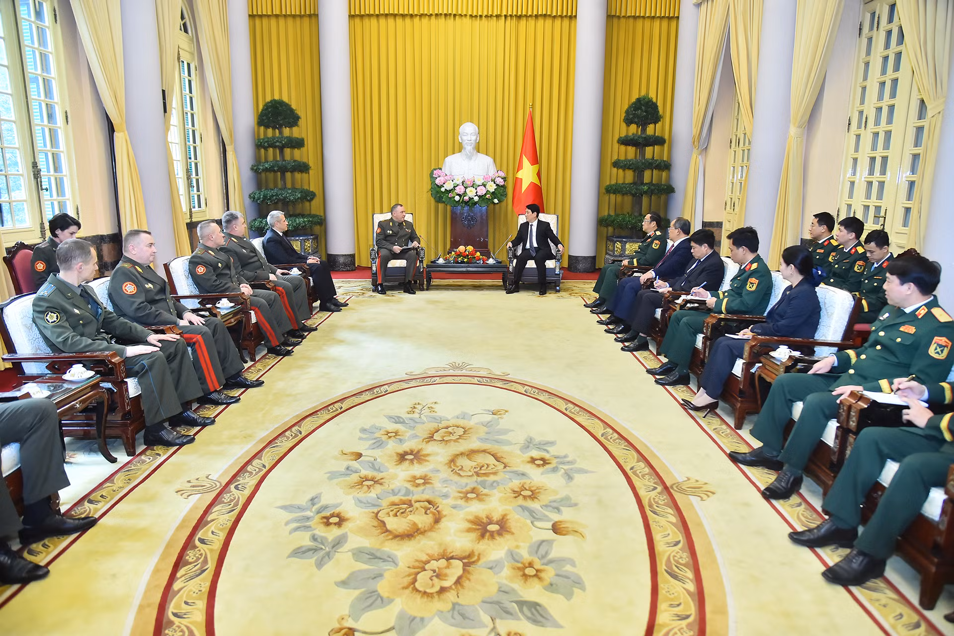 Quang cảnh buổi tiếp tại Phủ Chủ tịch.