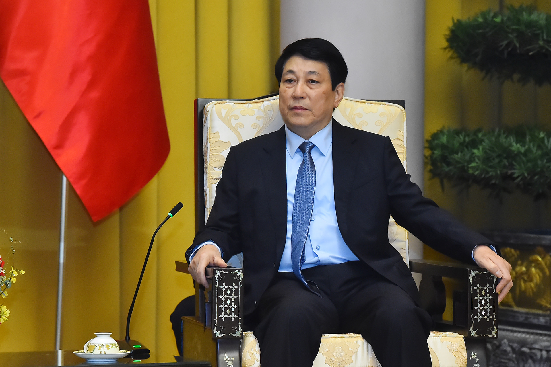 Chủ tịch nước Lương Cường phát biểu tại buổi tiếp.