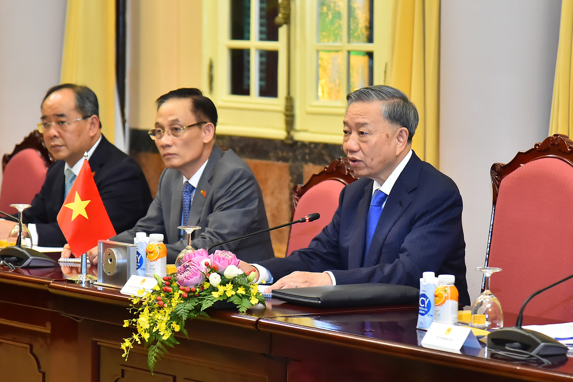 Tổng Bí thư, Chủ tịch nước Tô Lâm phát biểu tại hội đàm.