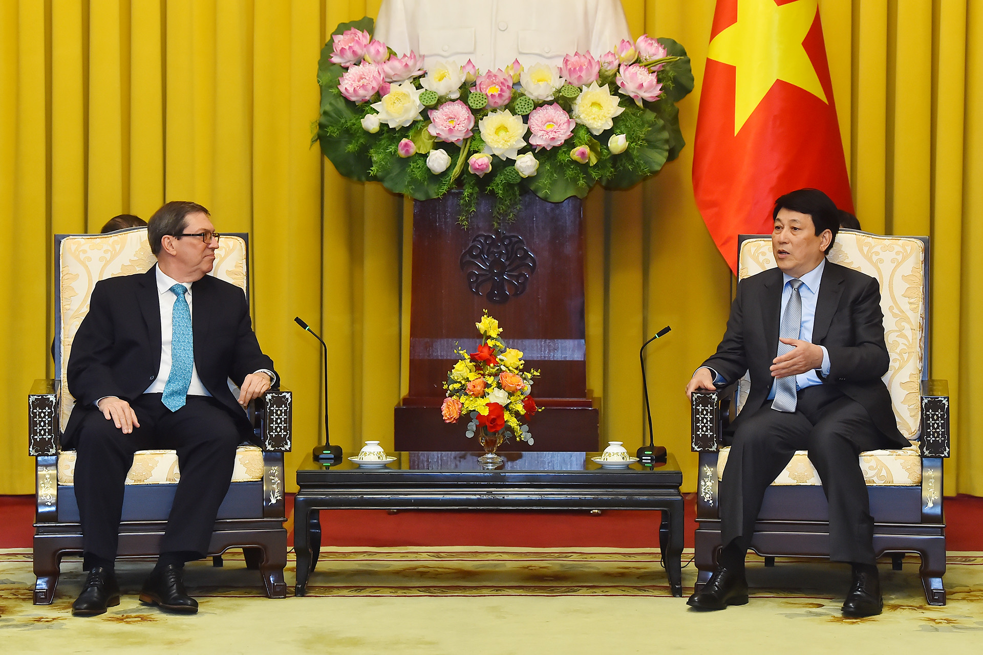 Chủ tịch nước Lương Cường tiếp Bộ trưởng Ngoại giao Cuba Bruno Rodríguez Parrilla.