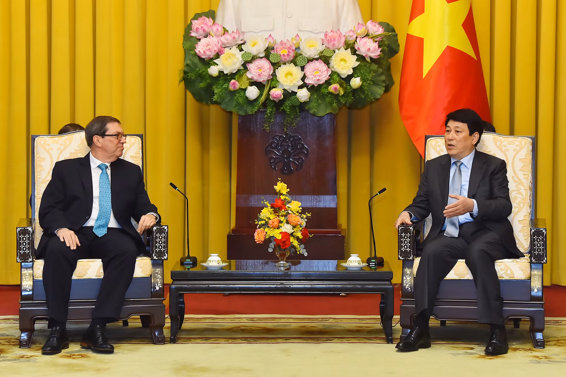 Chủ tịch nước Lương Cường tiếp Bộ trưởng Ngoại giao Cuba Bruno Rodríguez Parrilla.