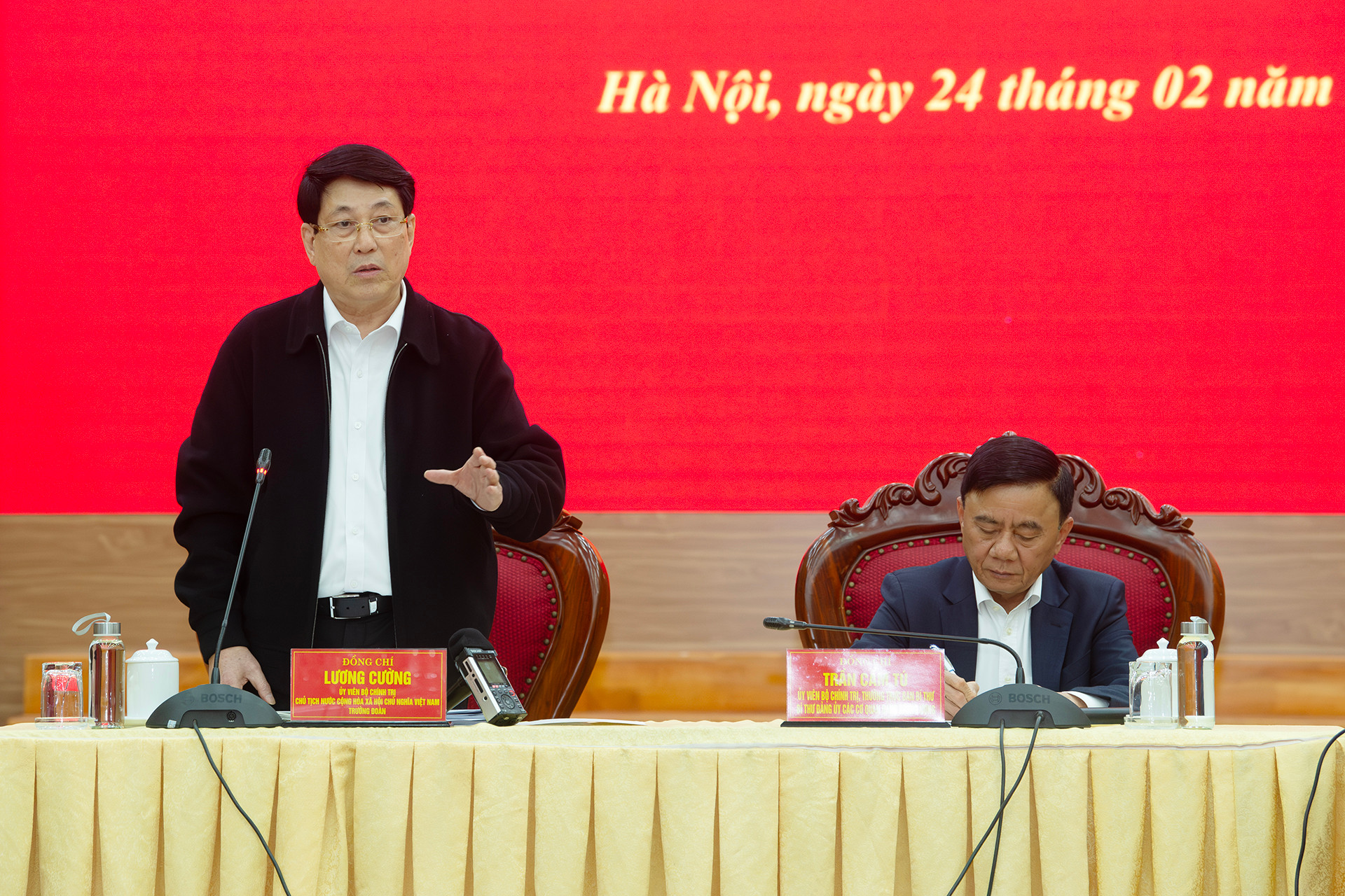 Chủ tịch nước Lương Cường phát biểu chỉ đạo hội nghị.