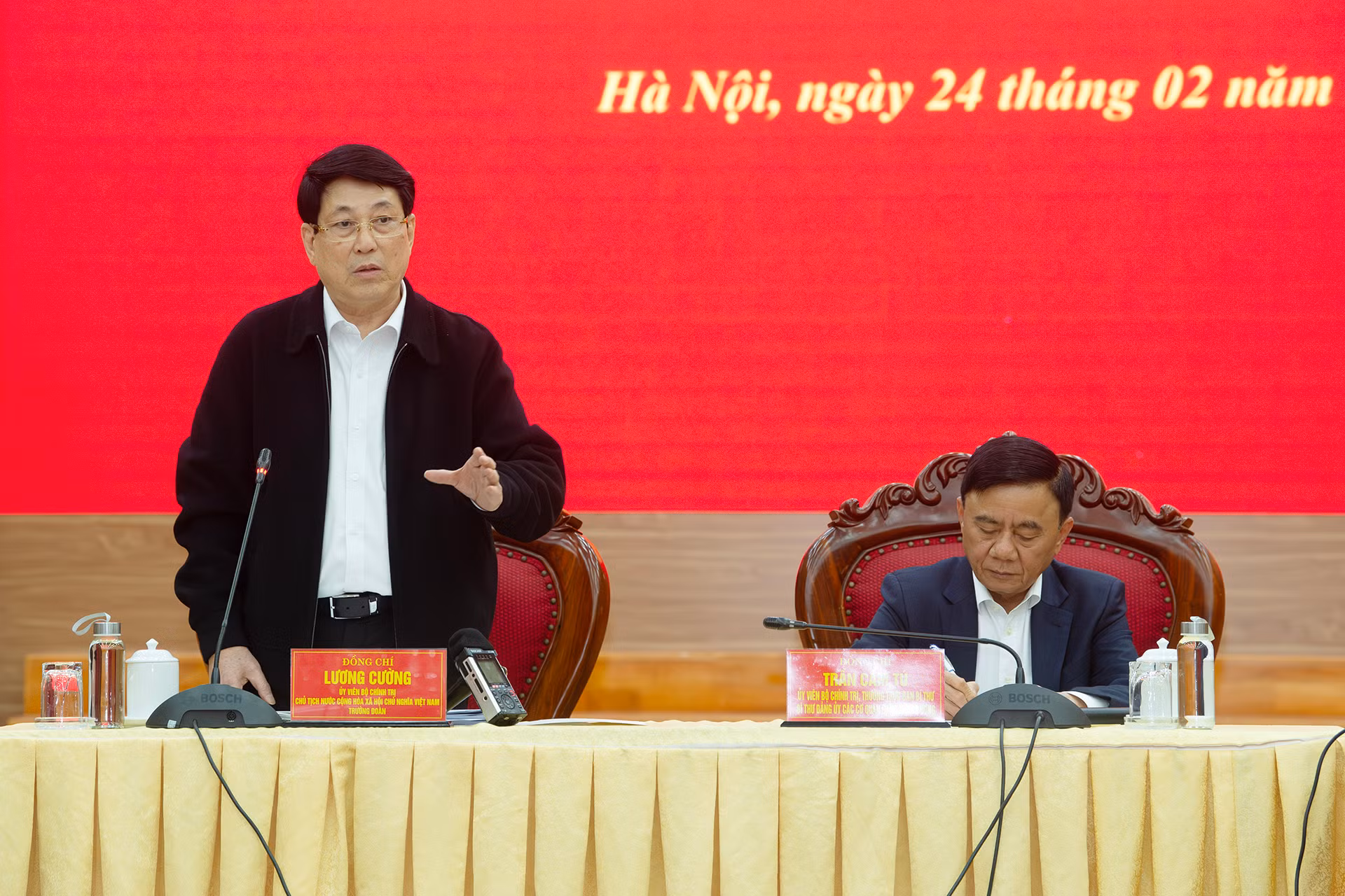 Chủ tịch nước Lương Cường phát biểu chỉ đạo hội nghị.