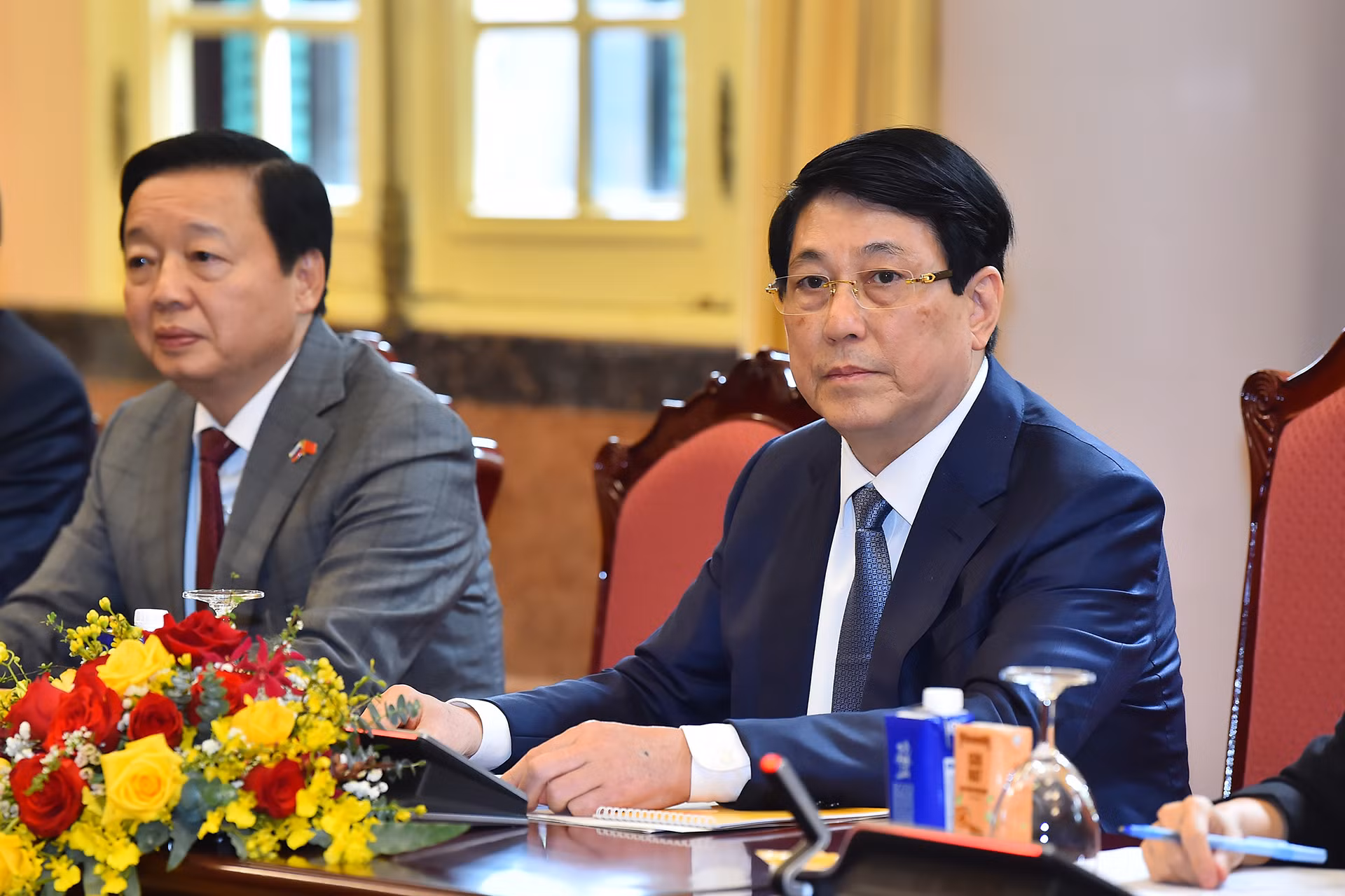 Chủ tịch nước Lương Cường phát biểu tại buổi tiếp.