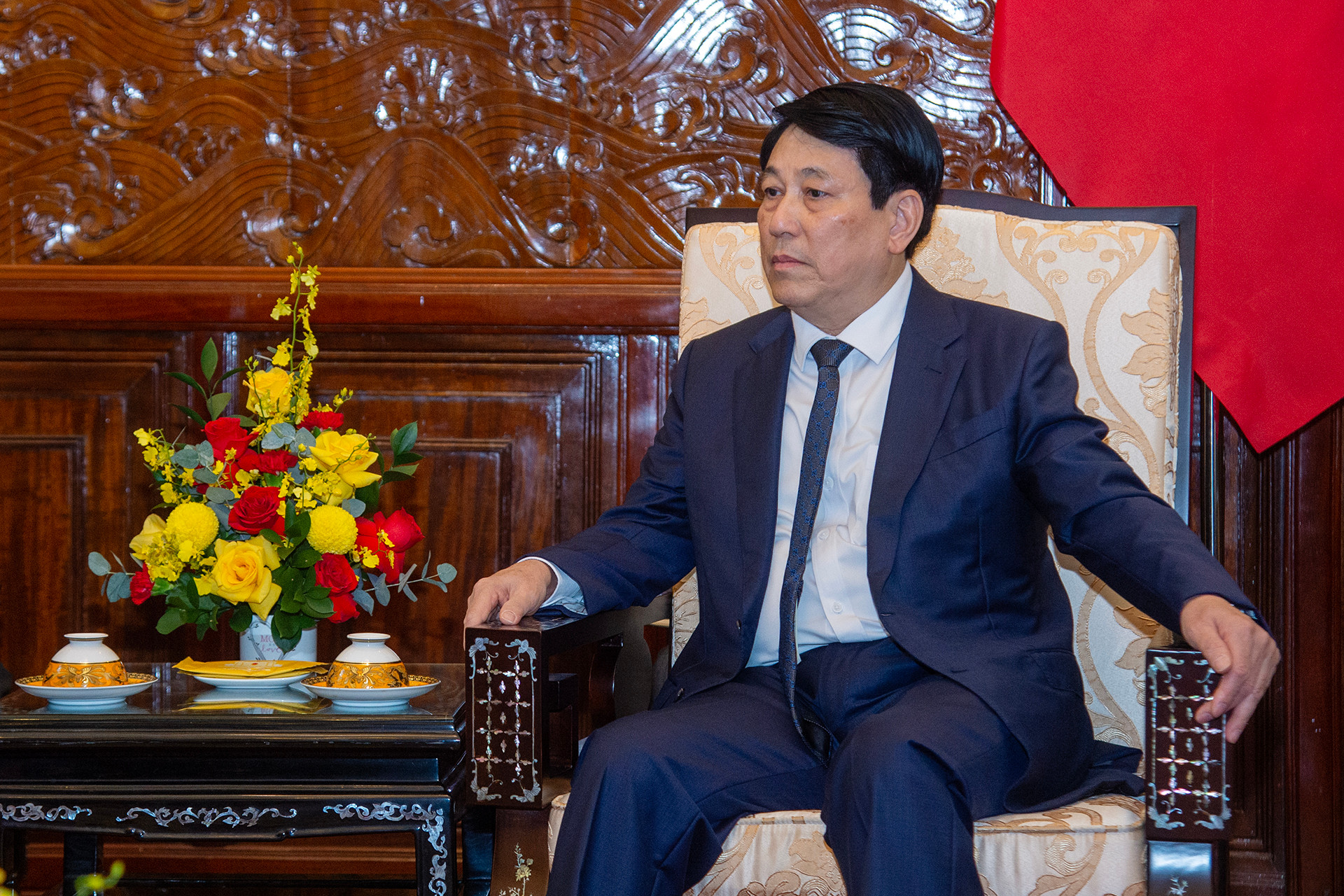 Chủ tịch nước Lương Cường phát biểu tại buổi tiếp.