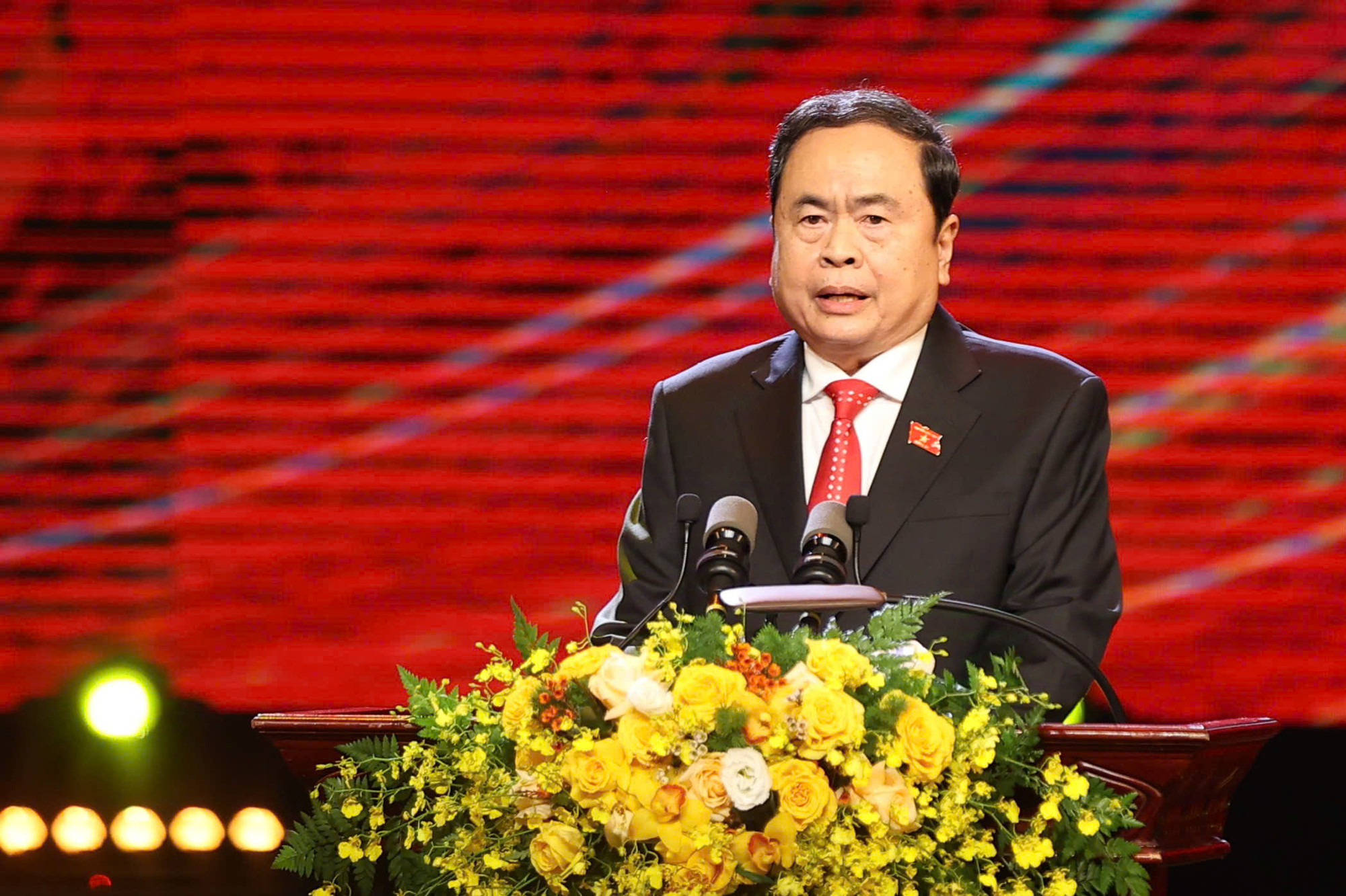 Chủ tịch Quốc hội Trần Thanh Mẫn phát biểu tại Lễ trao Giải. (Ảnh: DUY LINH)