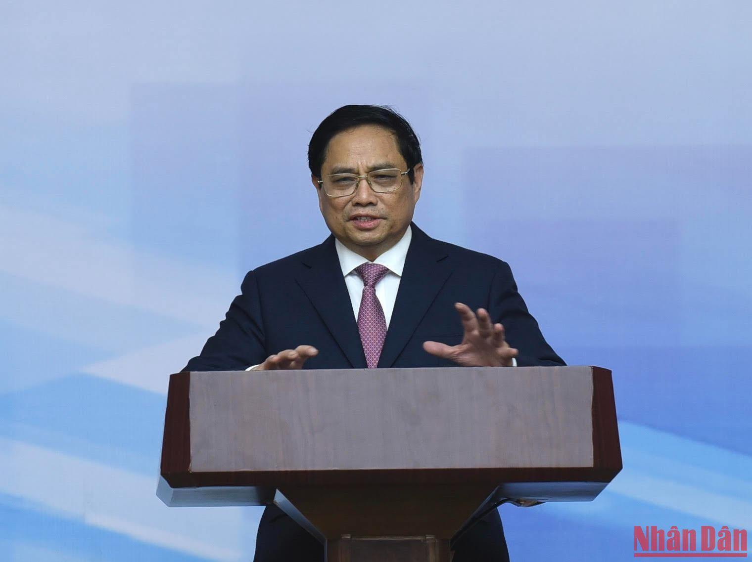 Thủ tướng Phạm Minh Chính phát biểu khai mạc hội nghị. Thủ tướng Phạm Minh Chính phát biểu khai mạc hội nghị.