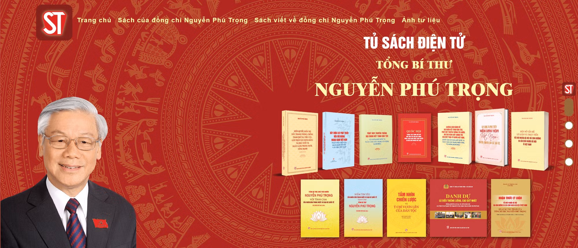 Giao diện Tủ sách điện tử Tổng Bí thư Nguyễn Phú Trọng.