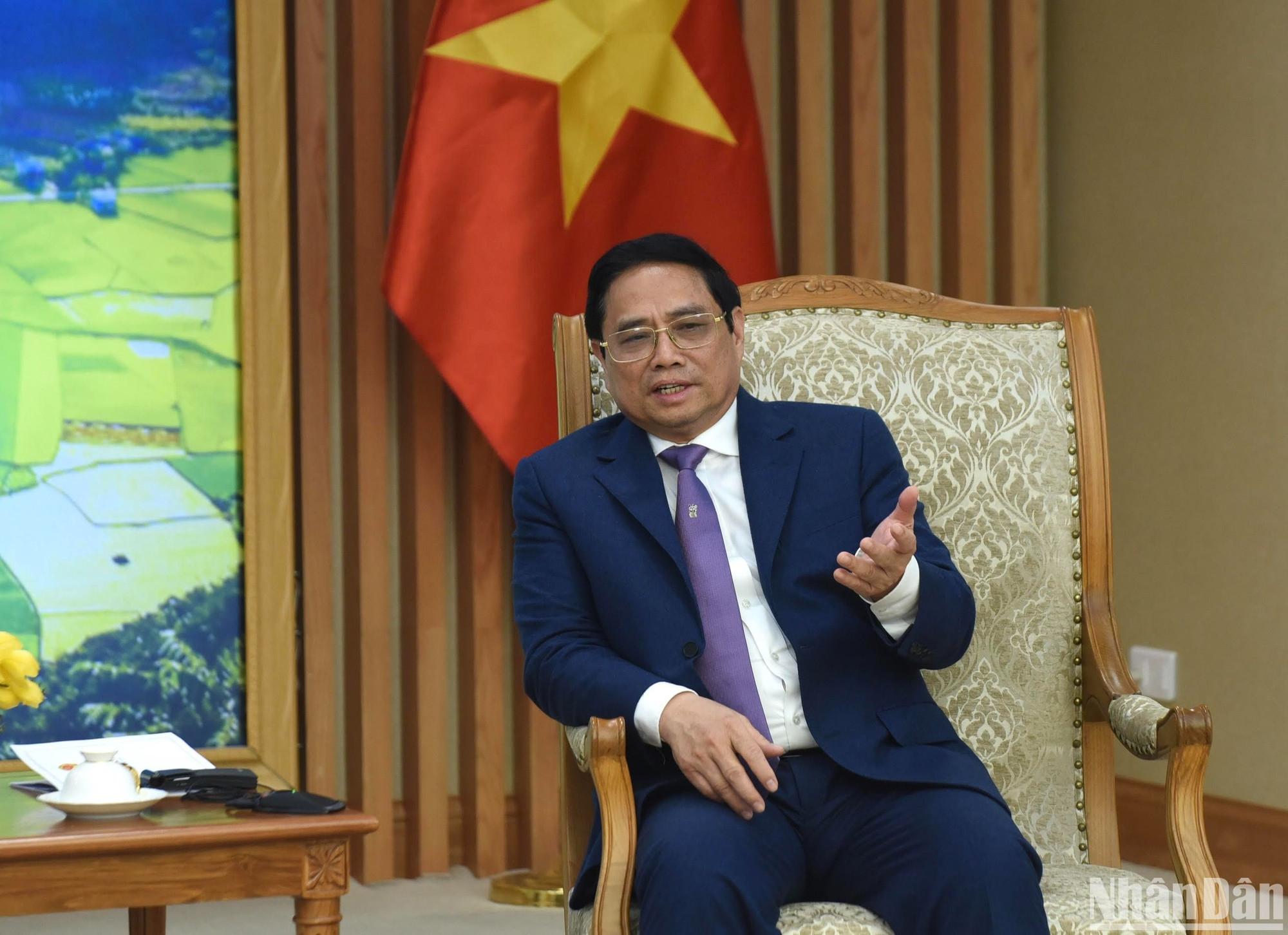 Thủ tướng Phạm Minh Chính phát biểu tại buổi tiếp.