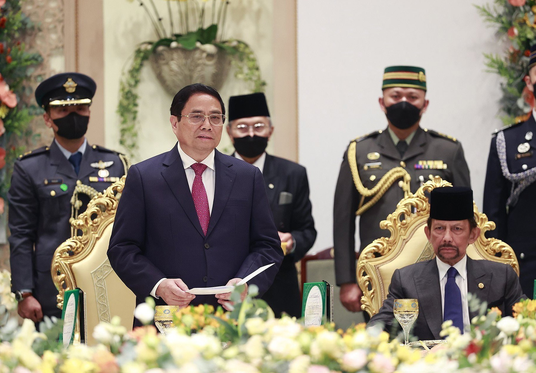 Thủ tướng Phạm Minh Chính phát biểu tại tiệc chiêu đãi.