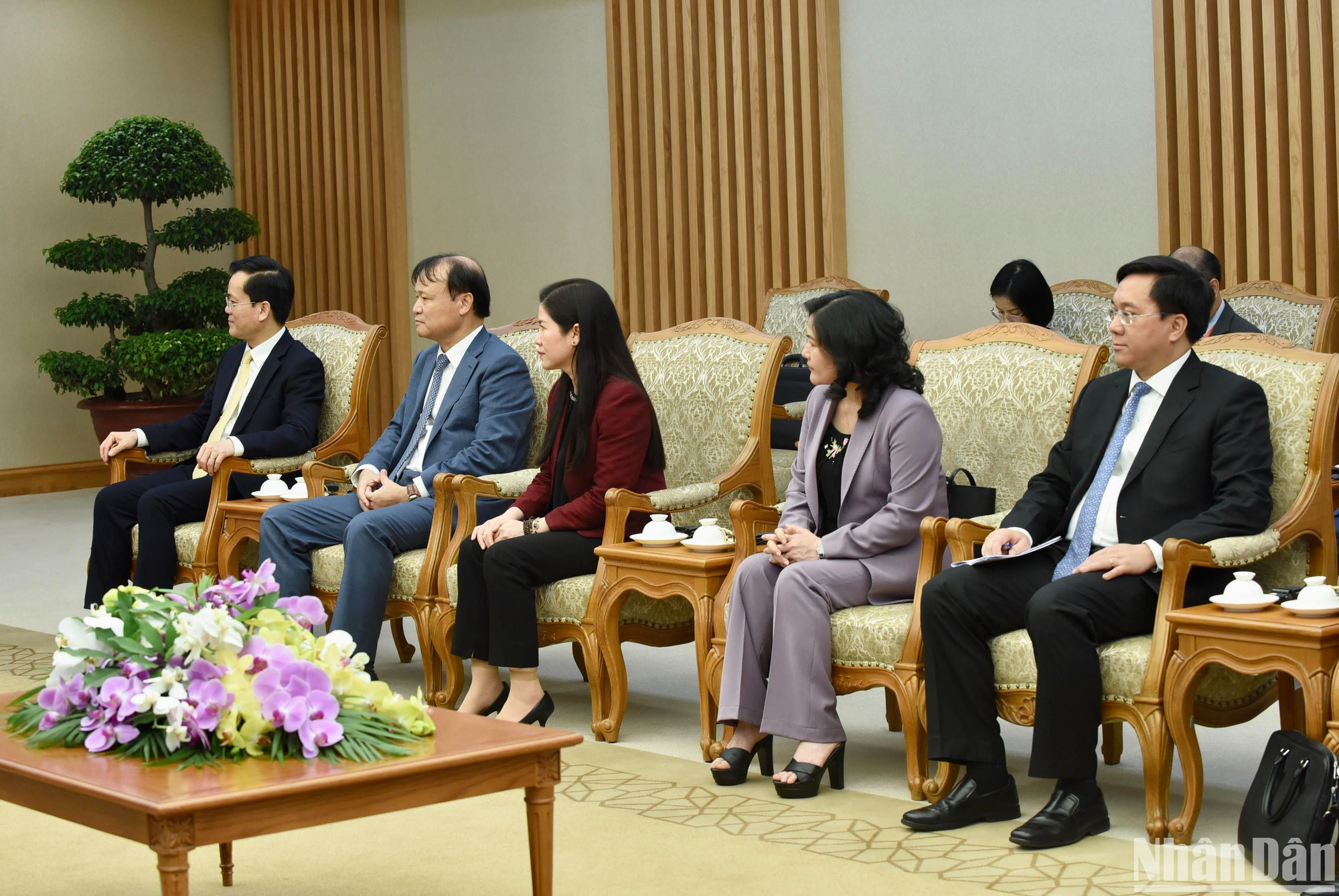 Đại diện lãnh đạo các bộ, ban, ngành của Việt Nam tham dự buổi tiếp.