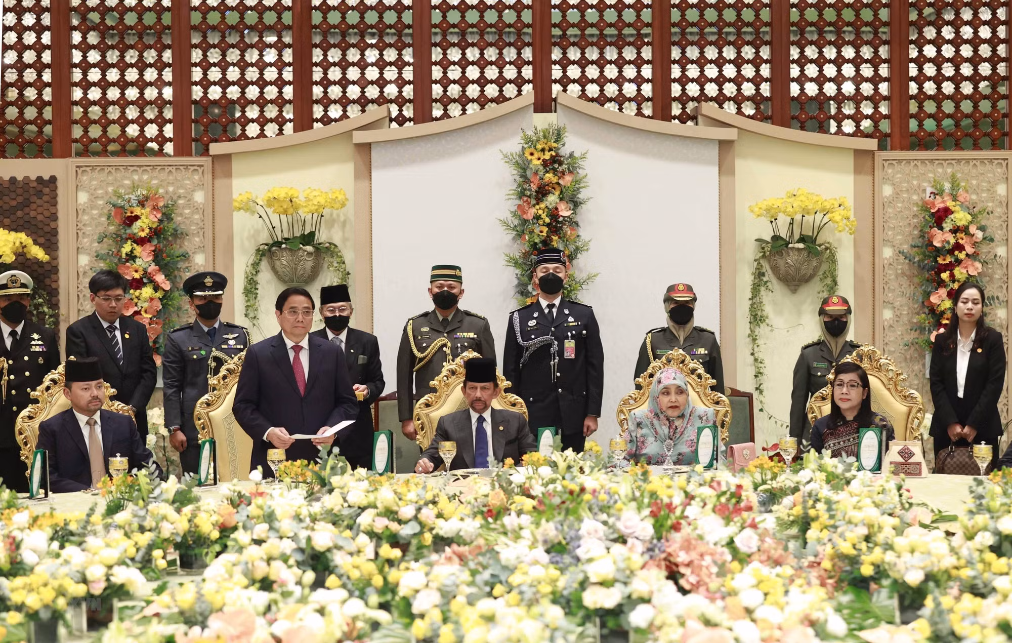 Thủ tướng Phạm Minh Chính phát biểu tại tiệc chiêu đãi.