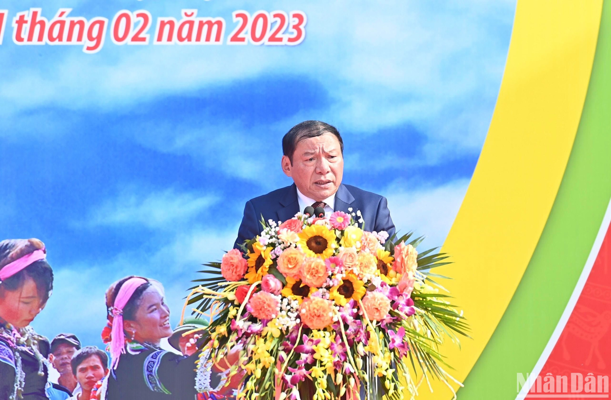 Bộ trưởng Văn hóa, Thể thao và Du lịch Nguyễn Văn Hùng phát biểu tại ngày hội.