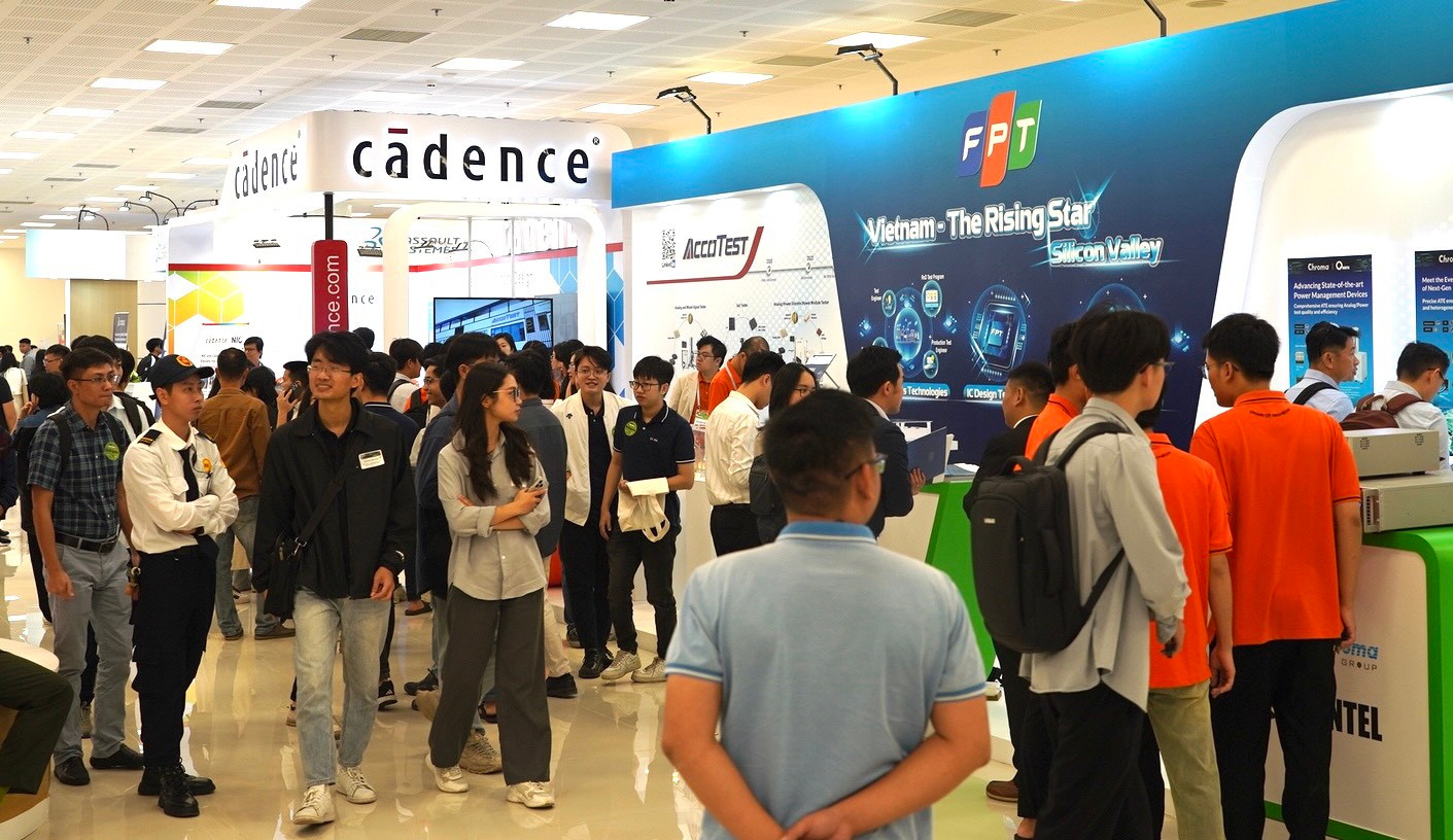 Gian hàng của Tập đoàn FPT tại triển lãm SEMIExpo Vietnam 2024.