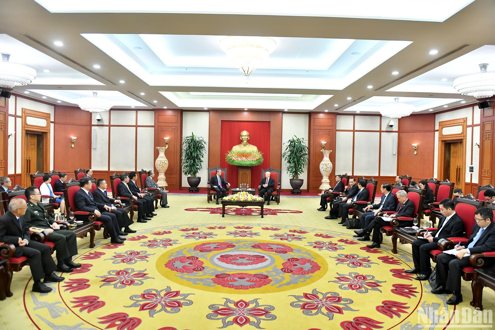 Quang cảnh buổi tiếp tại Trụ sở Trung ương Đảng.