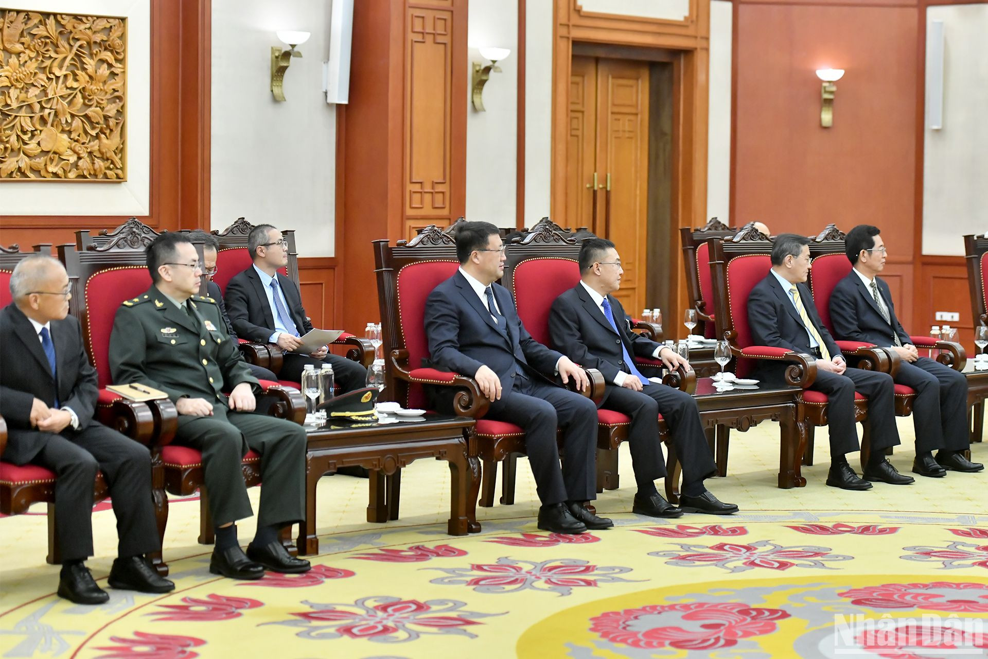 Đoàn đại biểu Trung Quốc tại buổi tiếp.