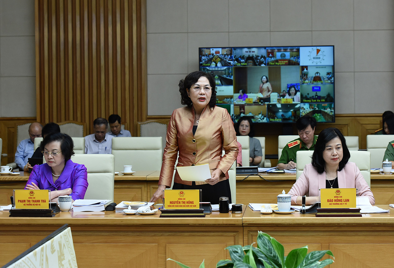 Thống đốc Ngân hàng Nhà nước Việt Nam Nguyễn Thị Hồng phát biểu.