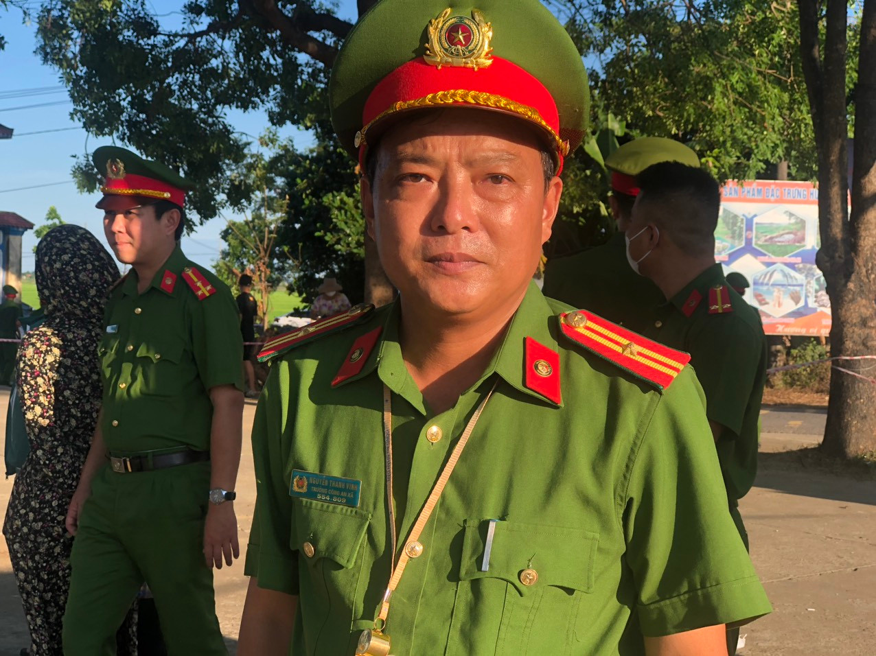 Thiếu tá Nguyễn Thanh Vinh, Trưởng Công an xã Trung Hải, huyện Gio Linh, tỉnh Quảng Trị. (Ảnh: VĂN TOẢN)