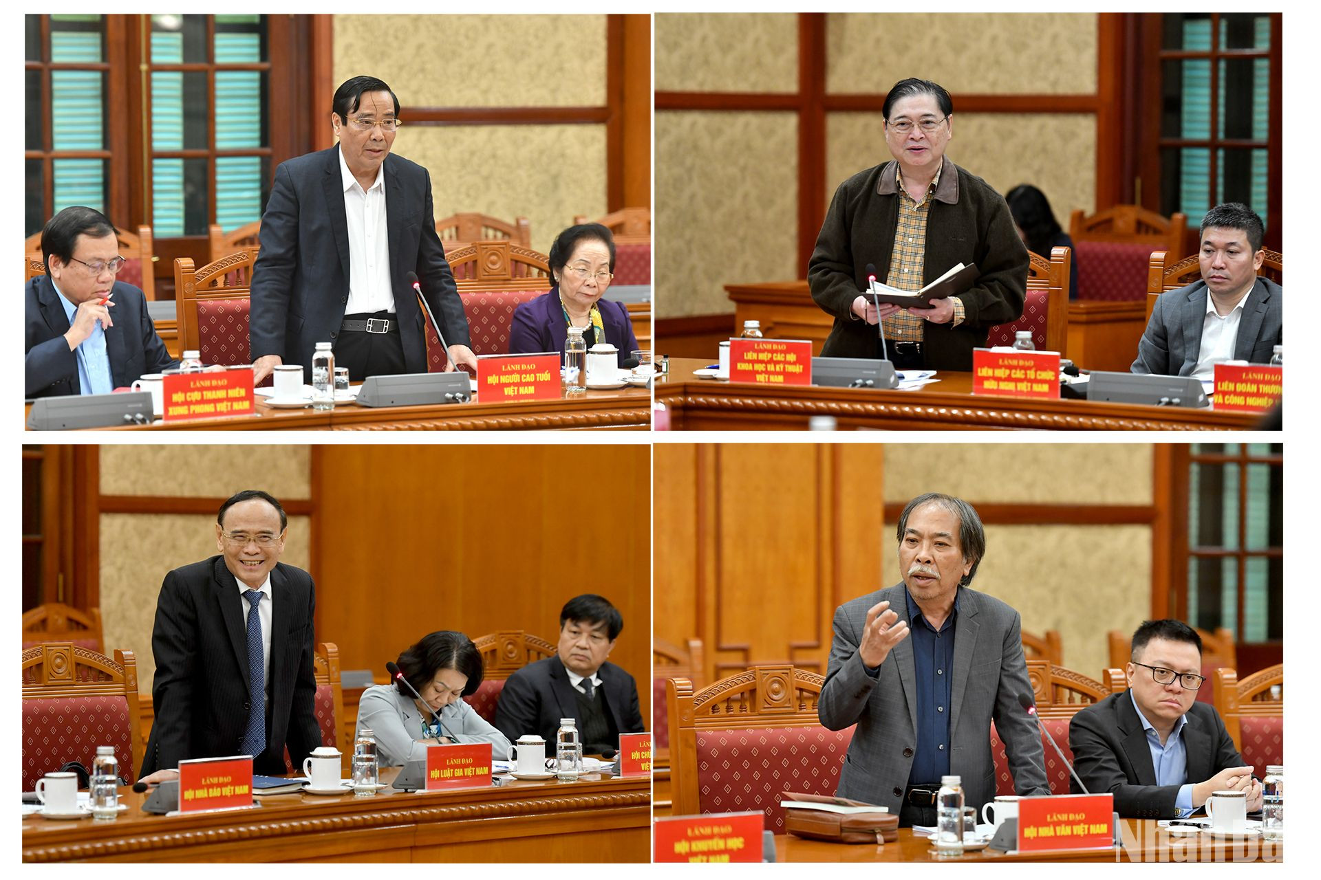 Lãnh đạo các hội quần chúng phát biểu tại hội nghị. Lãnh đạo các hội quần chúng phát biểu tại hội nghị.